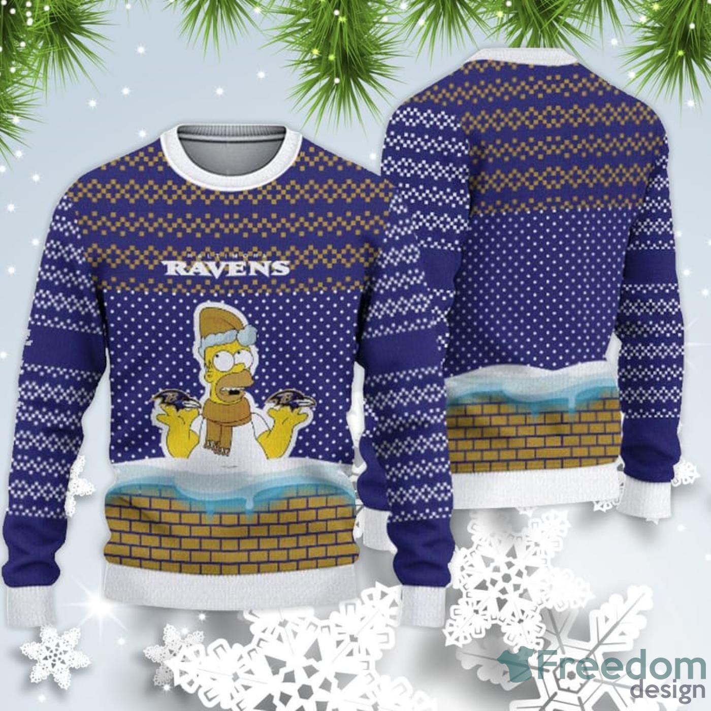 Baltimore Ravens Fans Simpson Ugly Christmas Sweater Gift - Freedomdesign