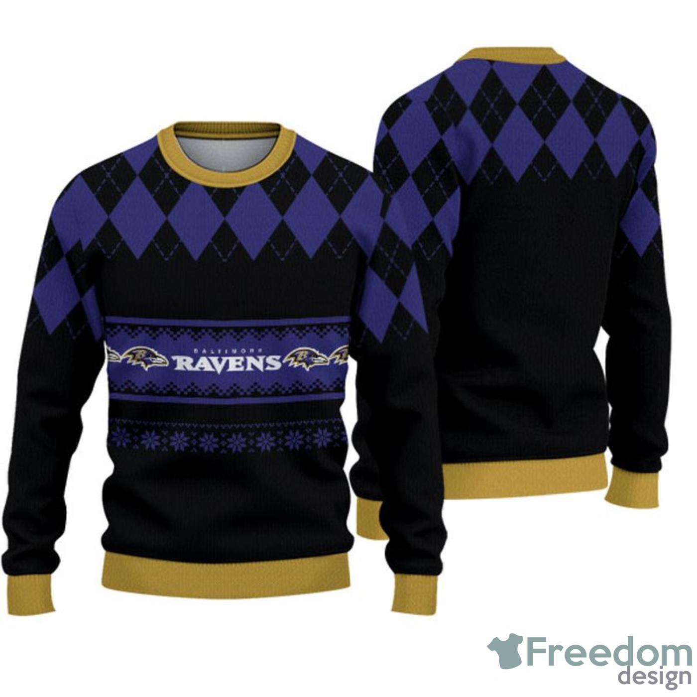 Baltimore Ravens Pumpkin Ugly Christmas Sweater 3D Gift For Fans