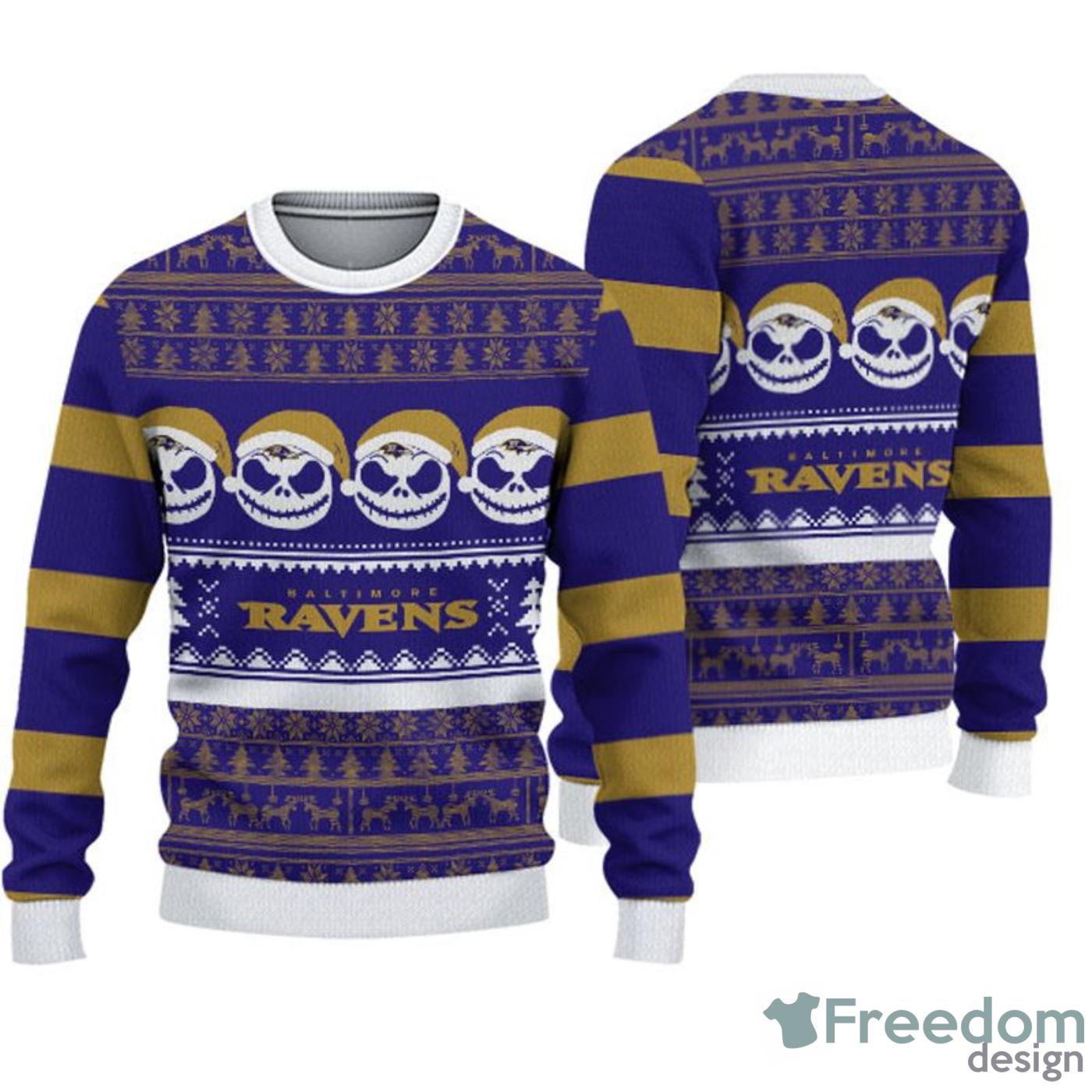 Baltimore Ravens Pumpkin Ugly Christmas Sweater 3D Gift For Fans