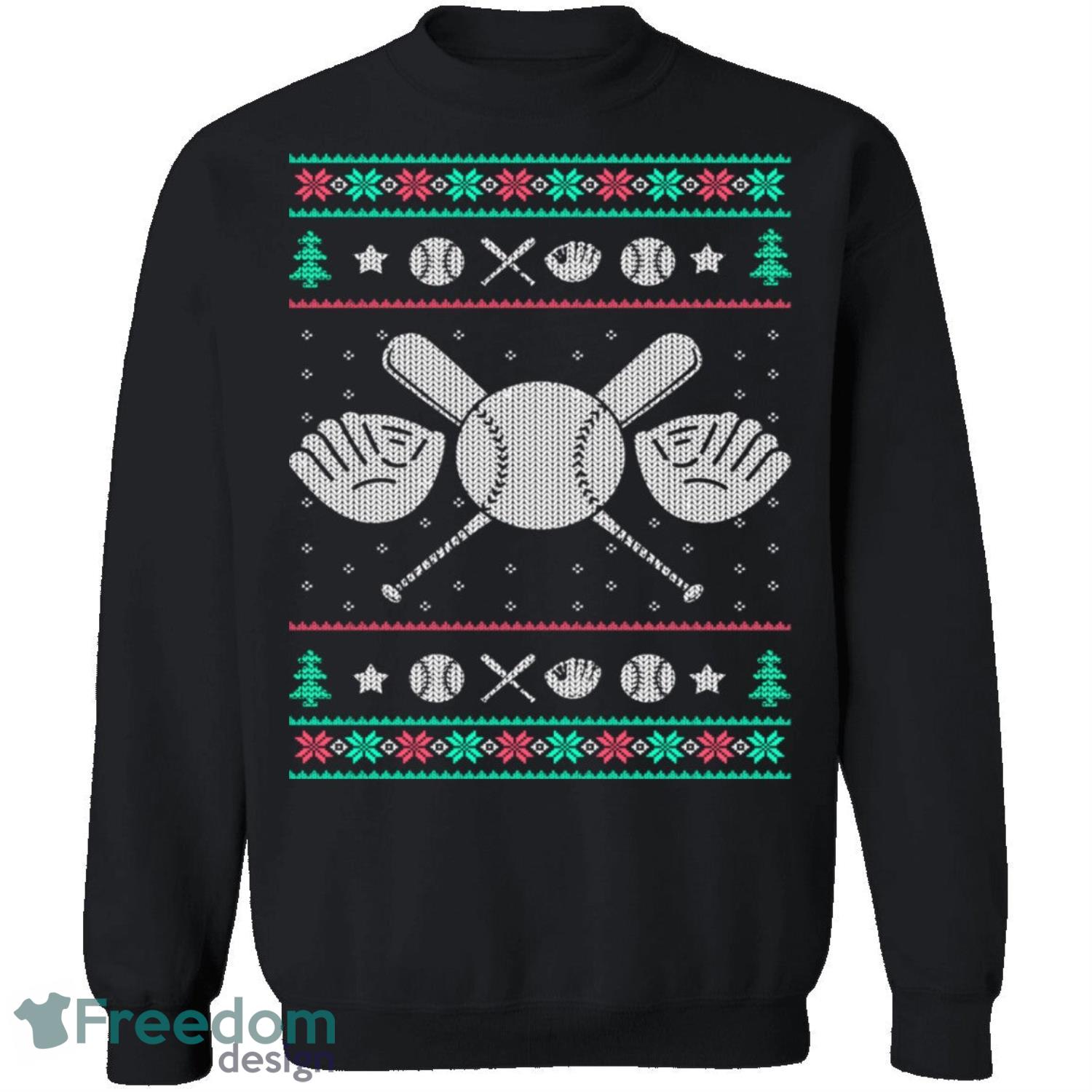 Baseball Knitting Pattern Ugly Christmas Sweatshirt - baseball-knitting-pattern-ugly-christmas-sweatshirt-2