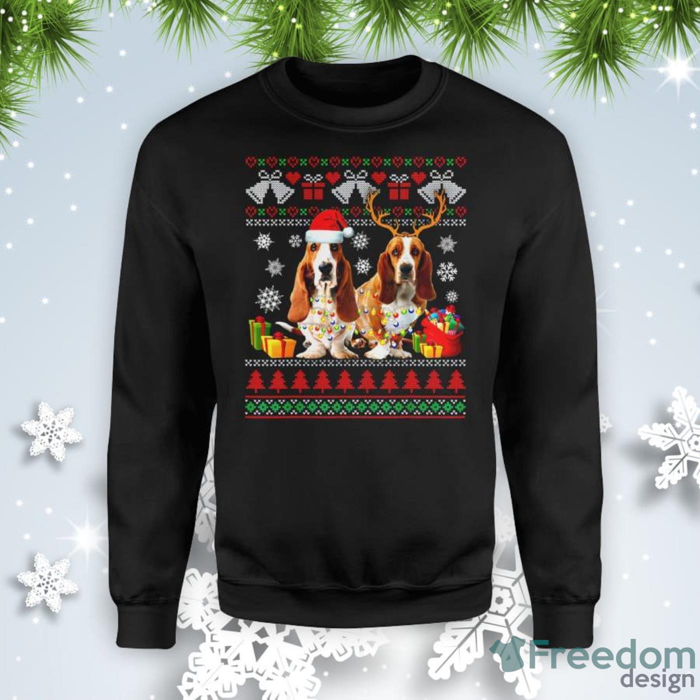 Basset Hound Dog Ugly Xmas Puppy Xmas Pajama Christmas Sweatshirt Product Photo 1 Basset Hound Dog Ugly Xmas Puppy Xmas Pajama Christmas Sweatshirt Product Photo 1