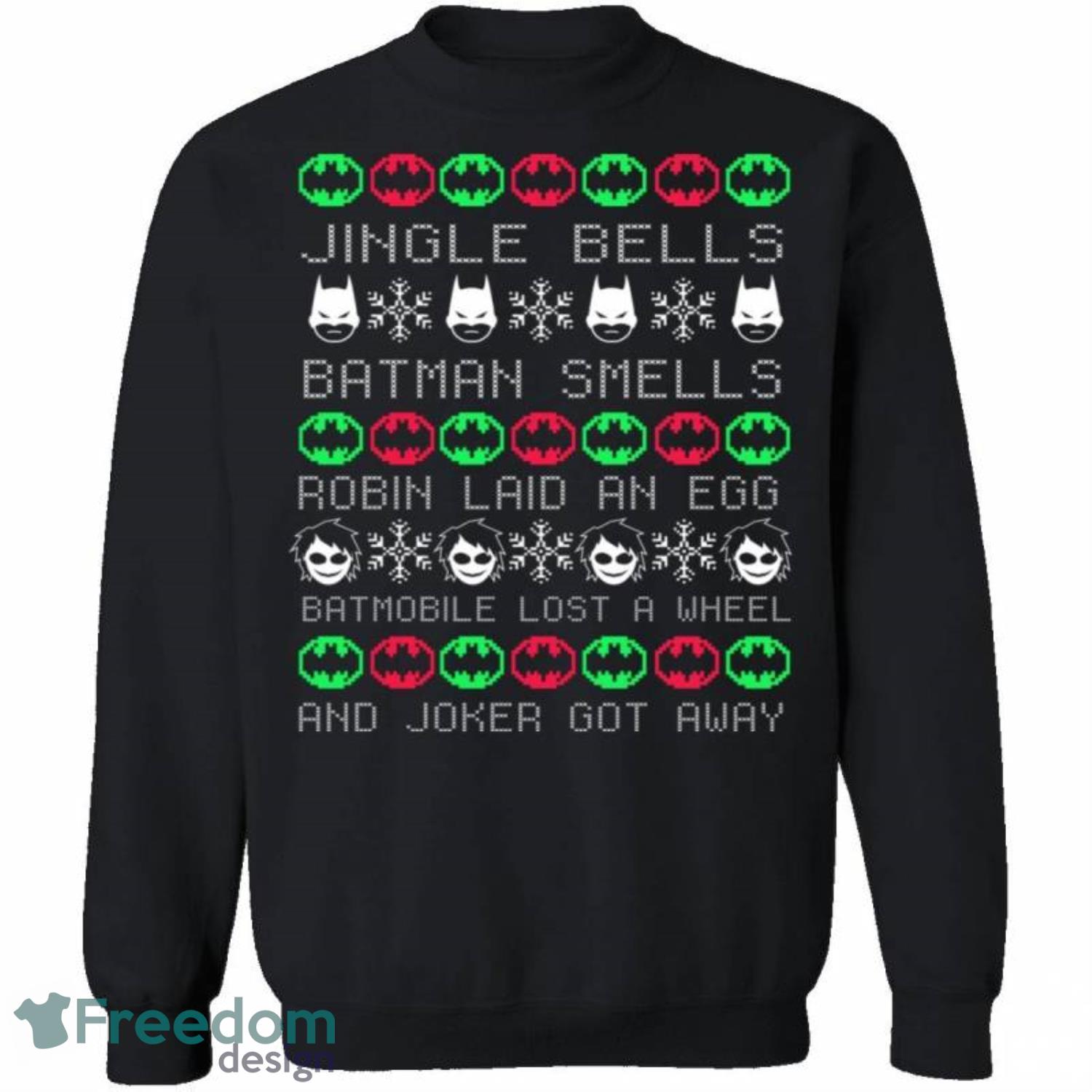 Batman Knitting Pattern Ugly Christmas Sweatshirt - batman-knitting-pattern-ugly-christmas-sweatshirt-1