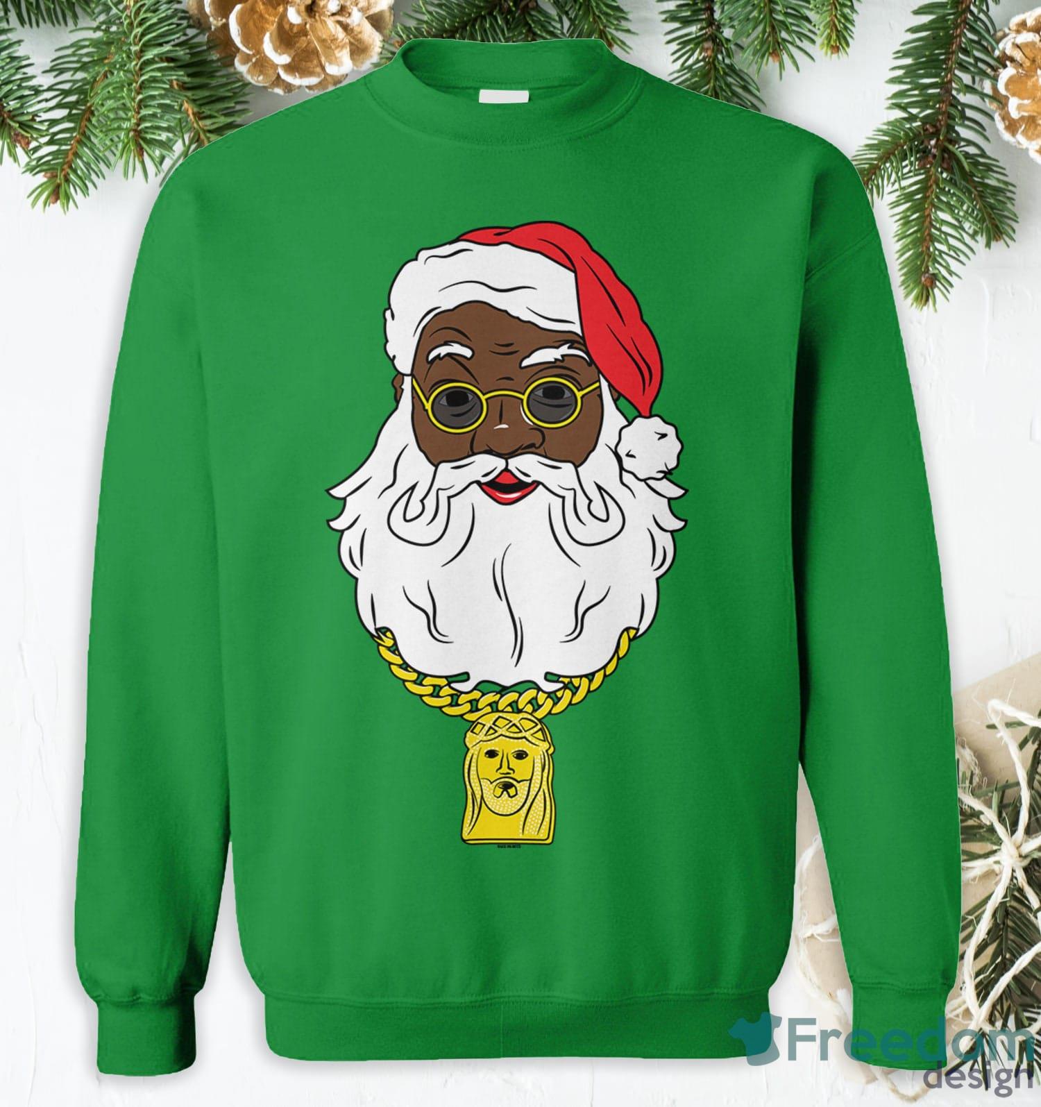 Black santa online sweatshirt