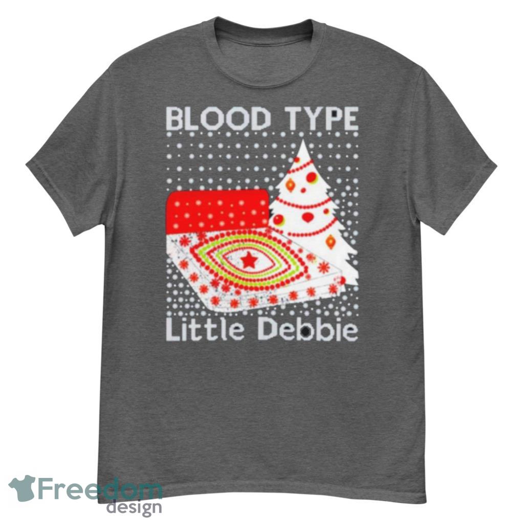 Blood Type Little Debbie Christmas Tree Snowflake Pattern Christmas Shirt - G500 Men’s Classic T-Shirt-1