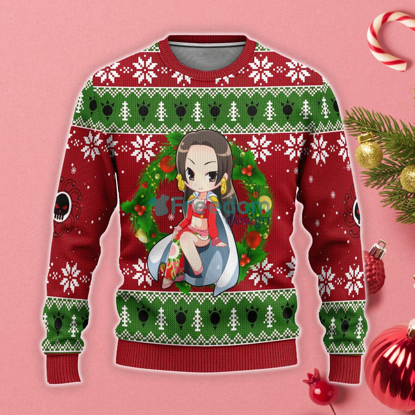 Boa Hancock One Piece Anime Christmas Gift Ugly Christmas Sweater Product Photo 1 Boa Hancock One Piece Anime Christmas Gift Ugly Christmas Sweater Product Photo 1