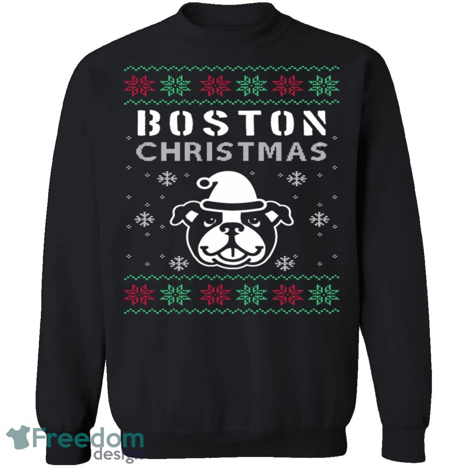 Boston Terrier Knitting Pattern Ugly Christmas Sweatshirt - boston-terrier-knitting-pattern-ugly-christmas-sweatshirt-2