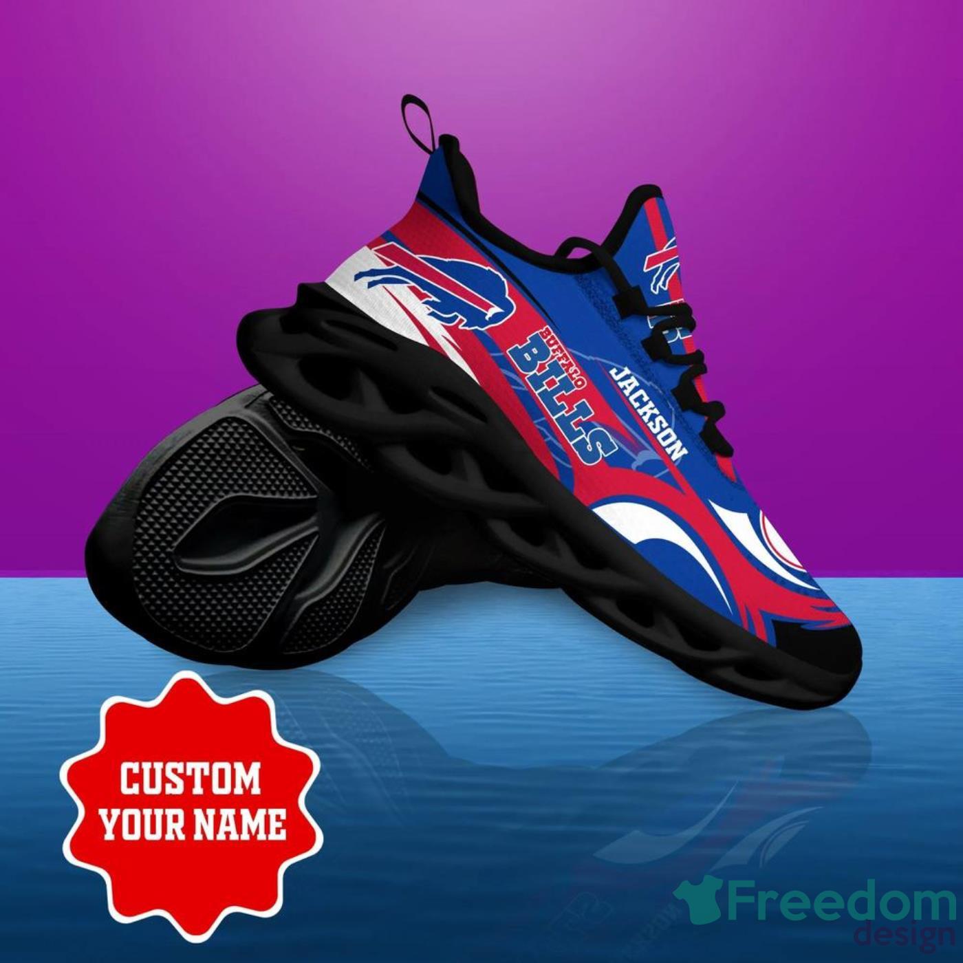 Buffalo Bills Personalized Name NFL Max Soul Shoes Men And Women