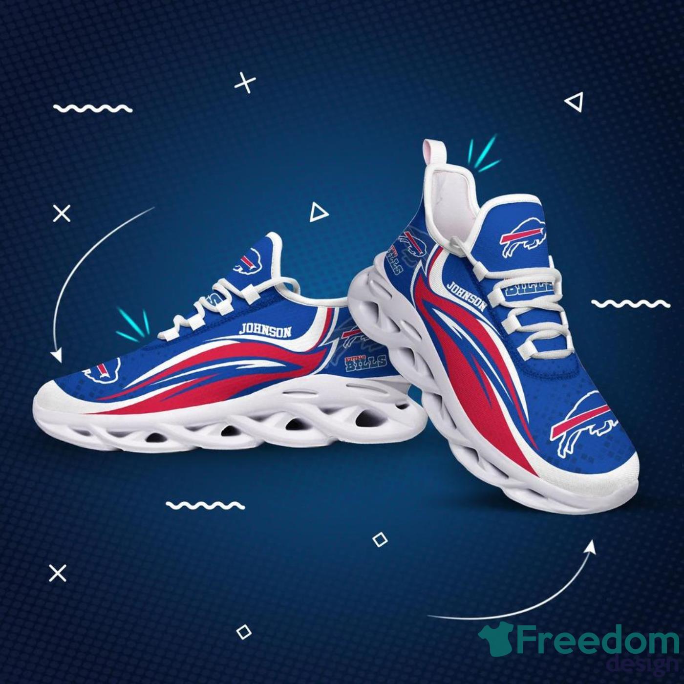 Buffalo Bills Personalized Name NFL Max Soul Shoes Men And Women