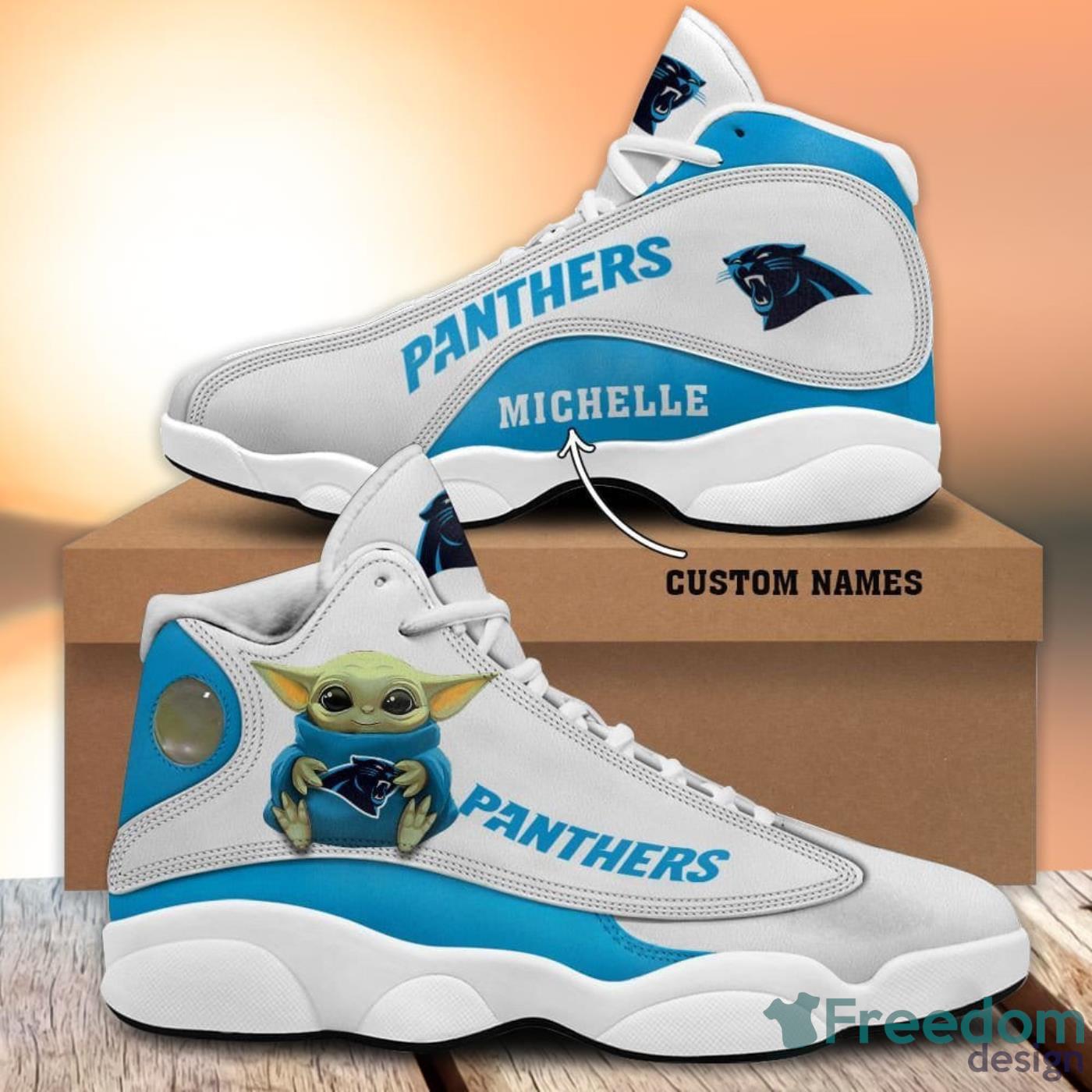 Carolina Panthers Fans Custom Name Air Jordan 13 Sneaker Shoes -  Freedomdesign