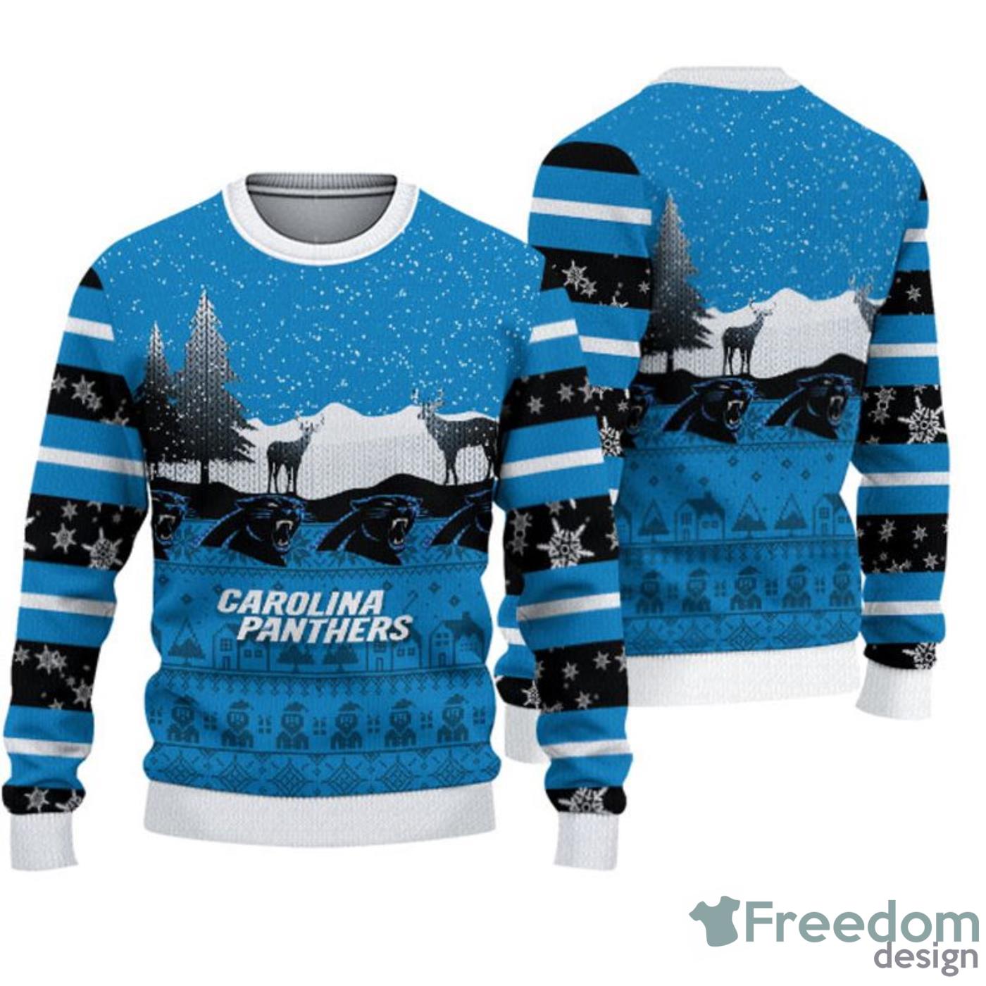 Carolina Panthers Pumpkin Ugly Christmas Sweater 3D Gift For Fans