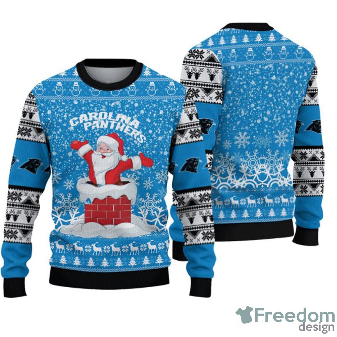 Carolina Panthers Pattern Ugly Christmas Sweater Gift - Freedomdesign