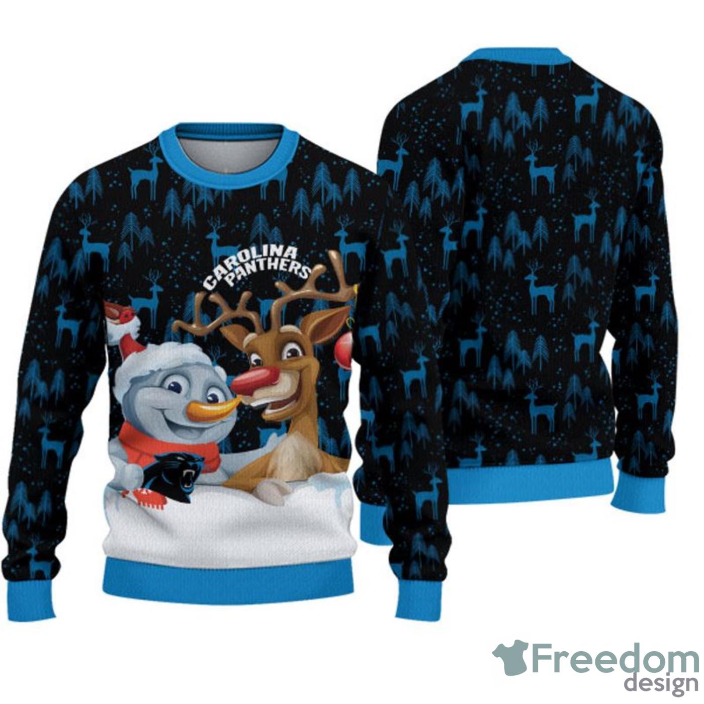 Carolina Panthers Fans Santa Claus Pattern Ugly Christmas Sweater Gift -  Freedomdesign