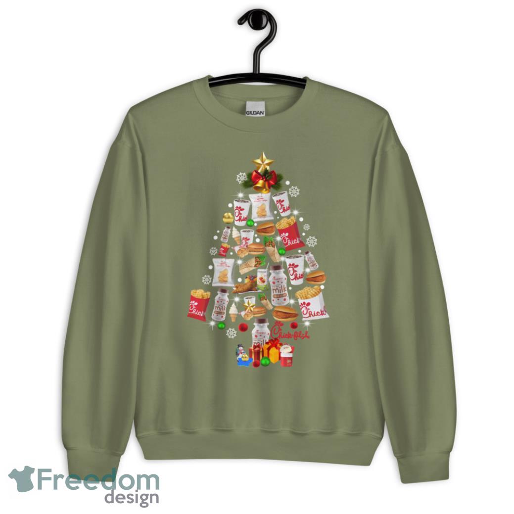Chick Fil A Christmas Tree Sweatshirt - 3-G185 Crewneck Sweatshirt-3 Chick Fil A Christmas Tree Sweatshirt - 3-G185 Crewneck Sweatshirt-3
