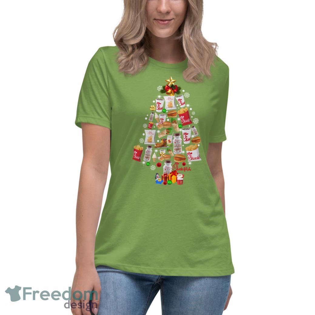 Chick Fil A Christmas Tree Sweatshirt - Womens Relaxed Short Sleeve Jersey Tee-1 Chick Fil A Christmas Tree Sweatshirt - Womens Relaxed Short Sleeve Jersey Tee-1