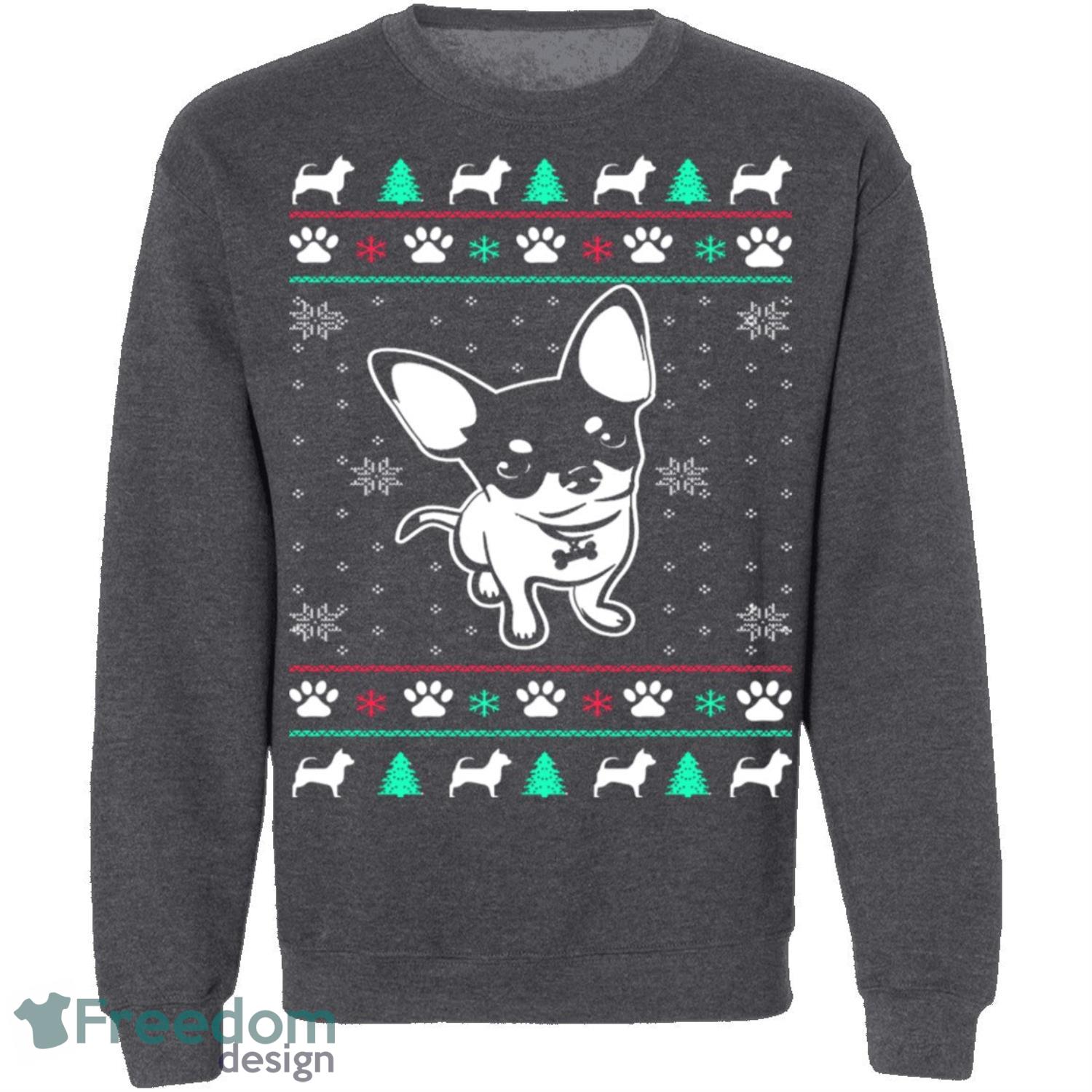 Chihuahua Knitting Pattern Ugly Christmas Sweatshirt - chihuahua-knitting-pattern-ugly-christmas-sweatshirt-2