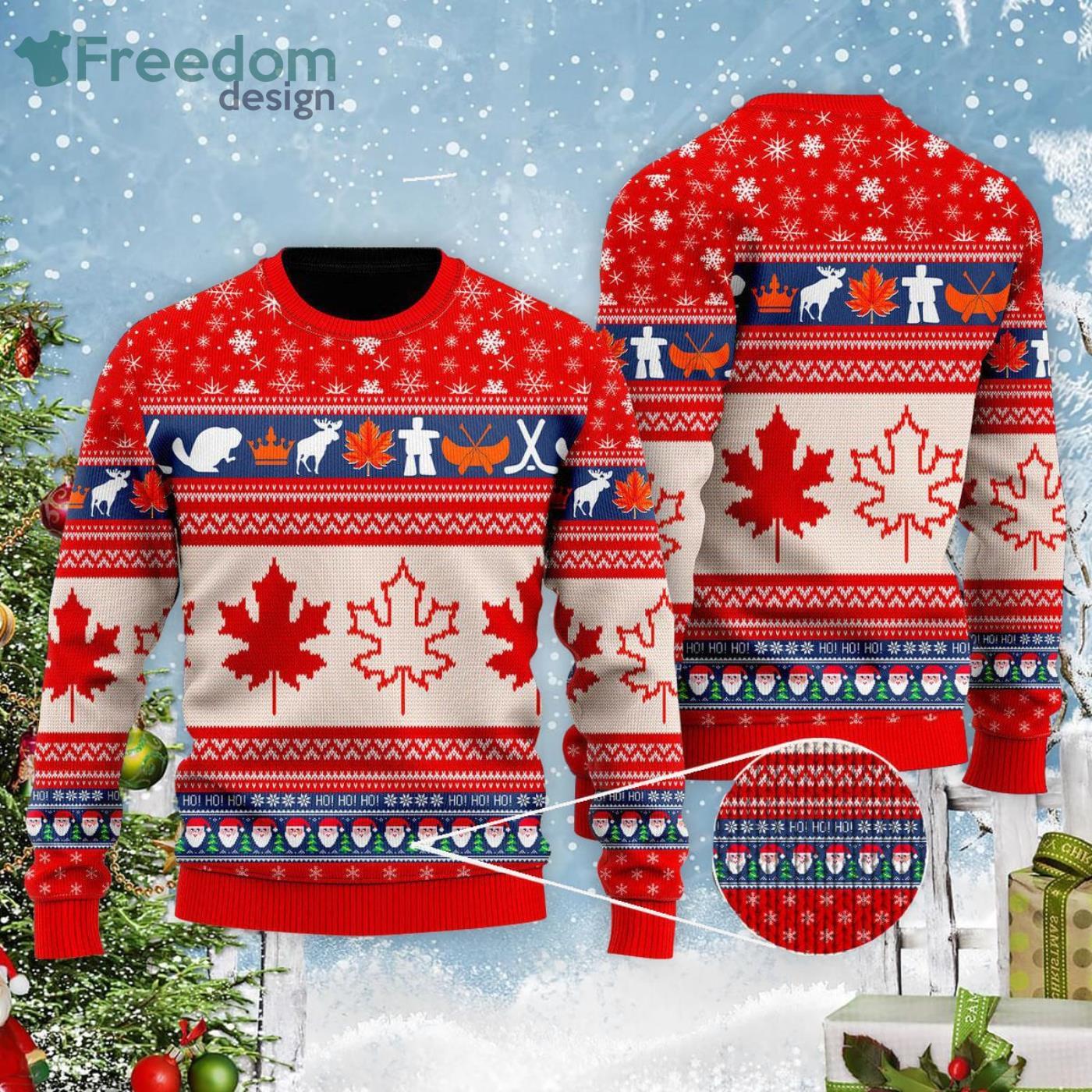 Canada Ugly Christmas Sweater-Moose Maple Leaf Tee Sweatshirt