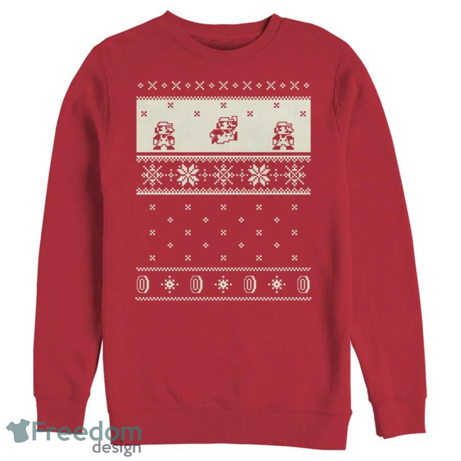 Christmas Sweater Mario Knitting Pattern Sweatshirt - christmas-sweater-mario-knitting-pattern-sweatshirt-1