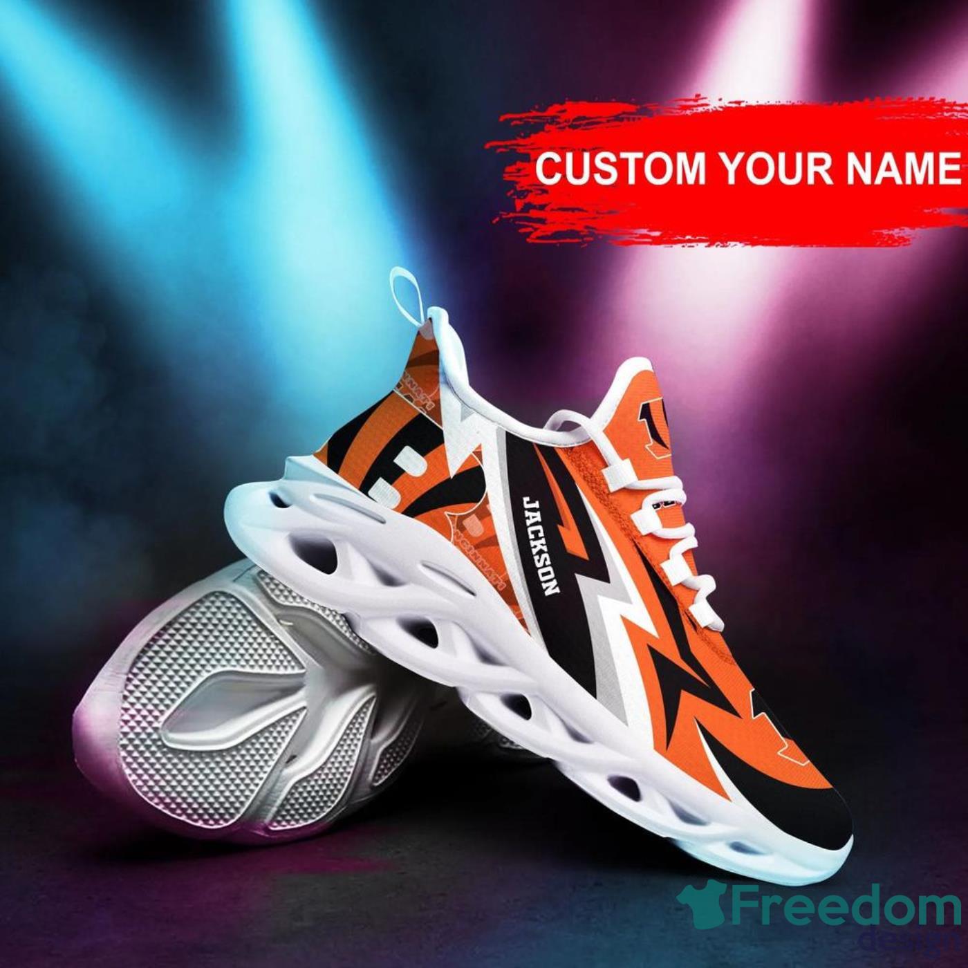 Cincinnati Football Bengals Max Soul Sneakers Running Sport Shoes For Men  Women Custom Name - Freedomdesign