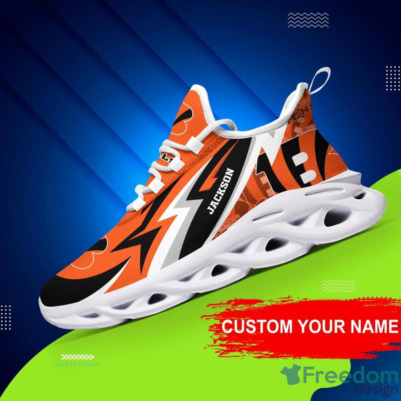 Cincinnati Bengals Max Soul Sneakers Custom Name Trending Sport Running  Shoes - Freedomdesign