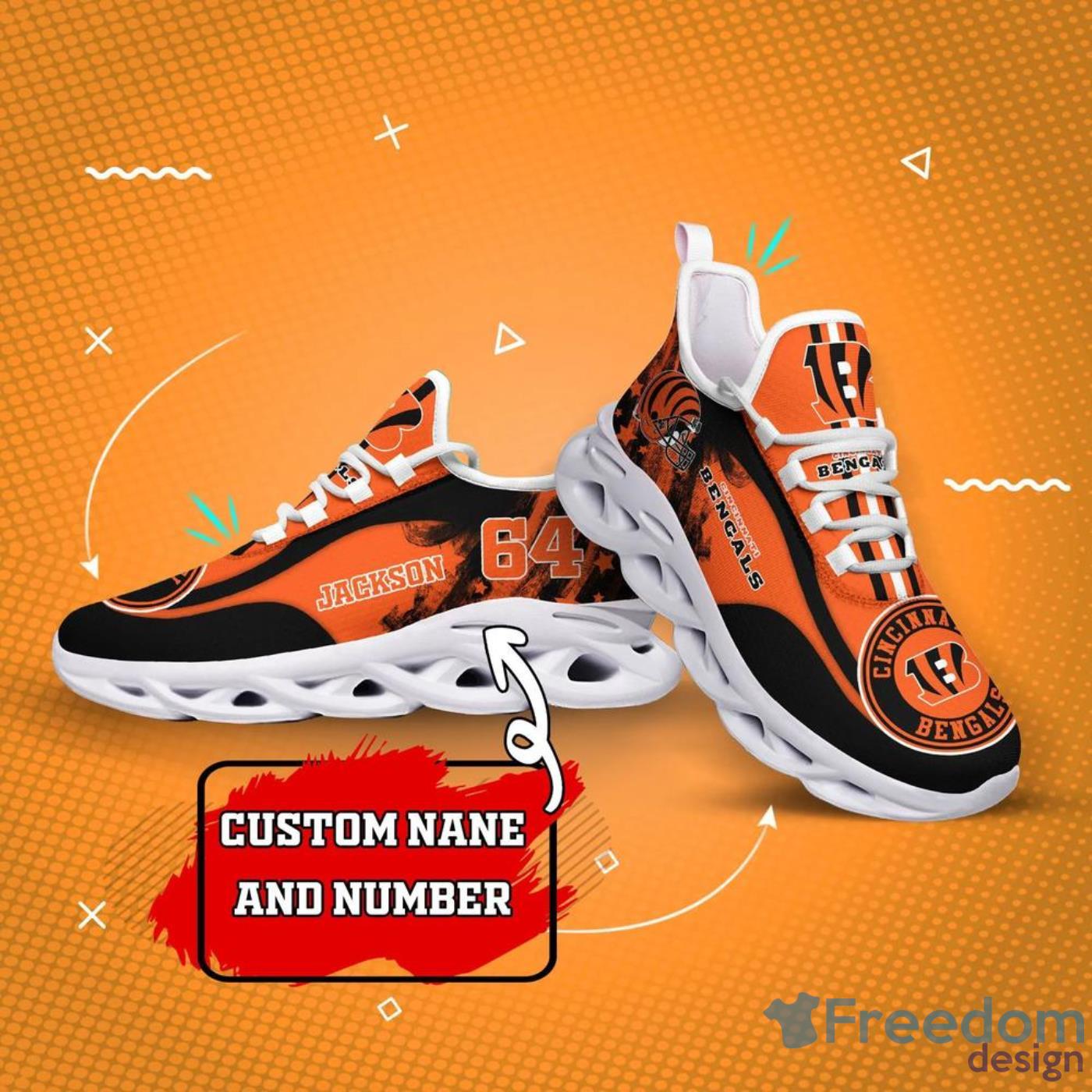 Cincinnati Bengals NFL Max Soul Sneakers Sport Shoes - Freedomdesign