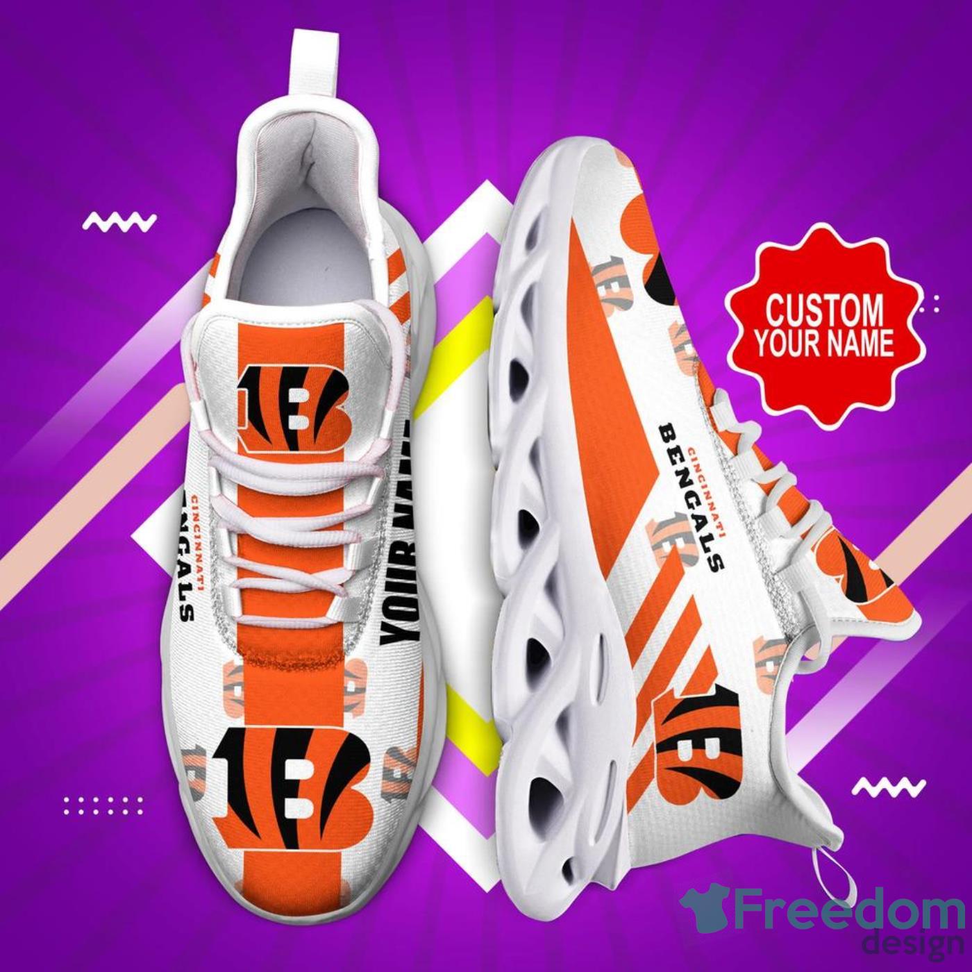 Cincinnati Bengals Max Soul Sneakers Custom Name Trending Sport Running  Shoes - Freedomdesign