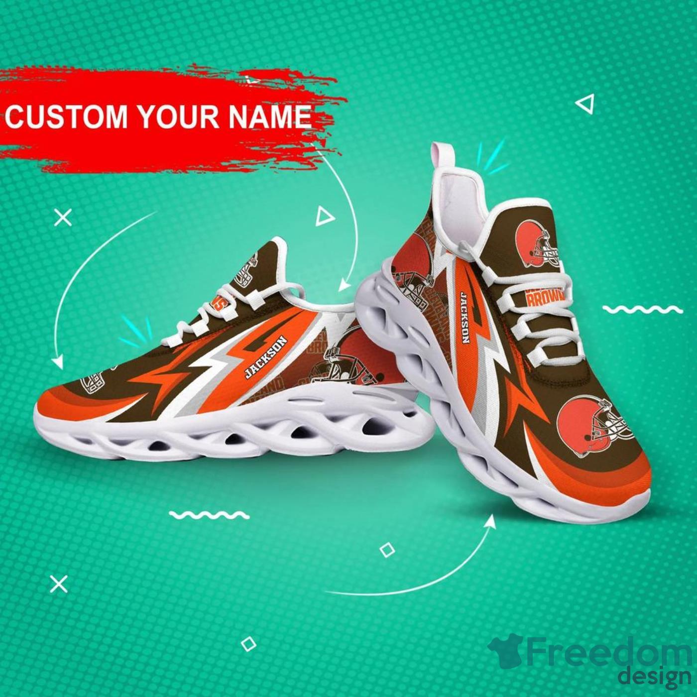 Cleveland Browns Nfl Max Soul Sneakers Sport Shoes - Freedomdesign