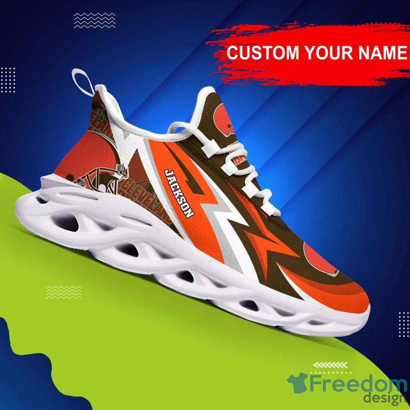 Cleveland Browns NFL Custom Name Angle Wings Max Soul Shoes For Men Women