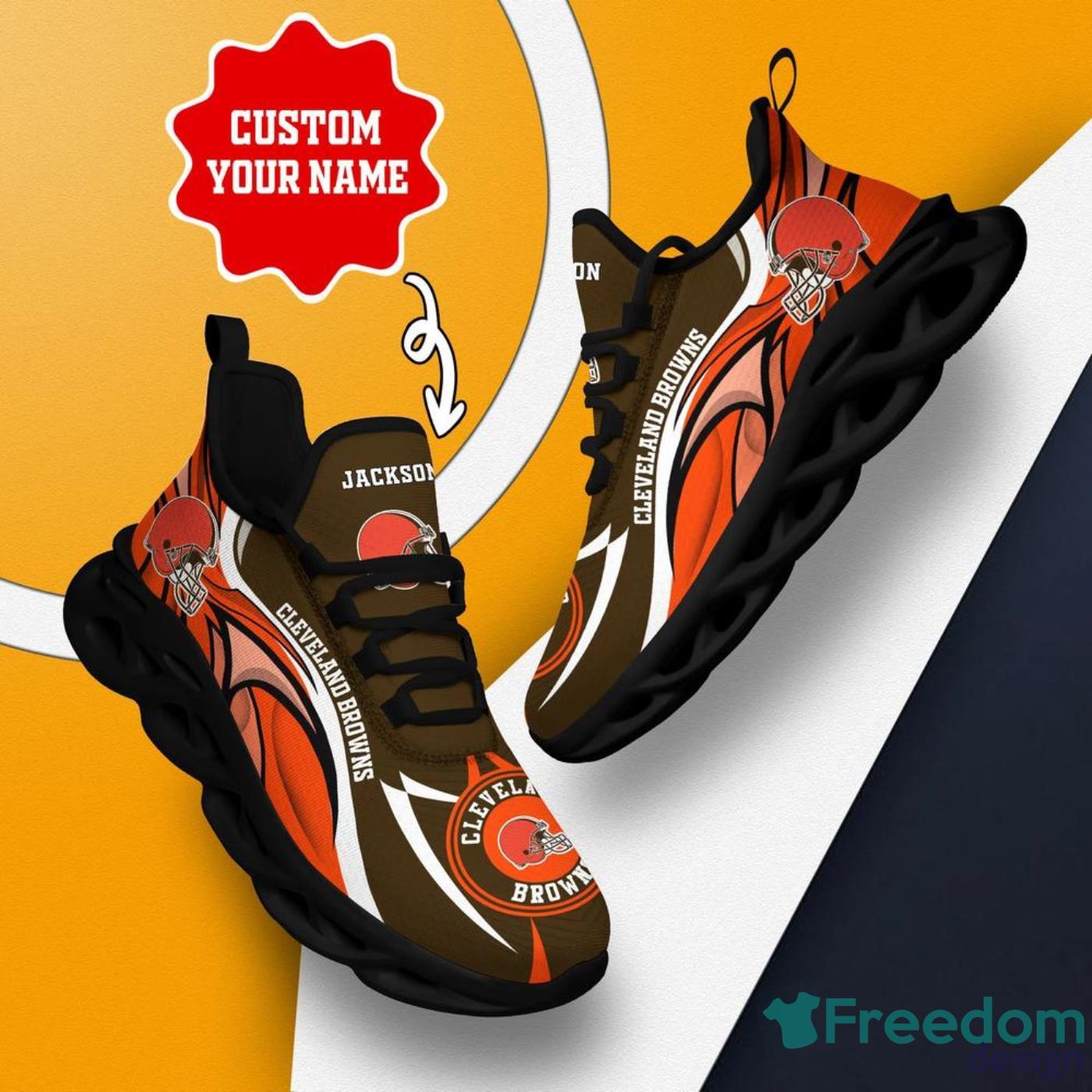 Custom Name Cleveland Browns Max Soul Shoes Men And Women Running