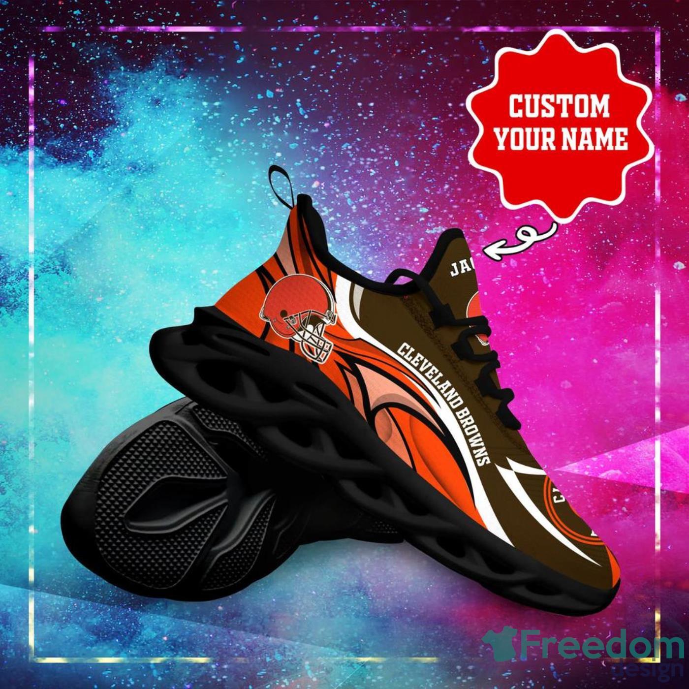 Custom Name Cleveland Browns NFL Running Sneakers Men And Women Max Soul  Shoes