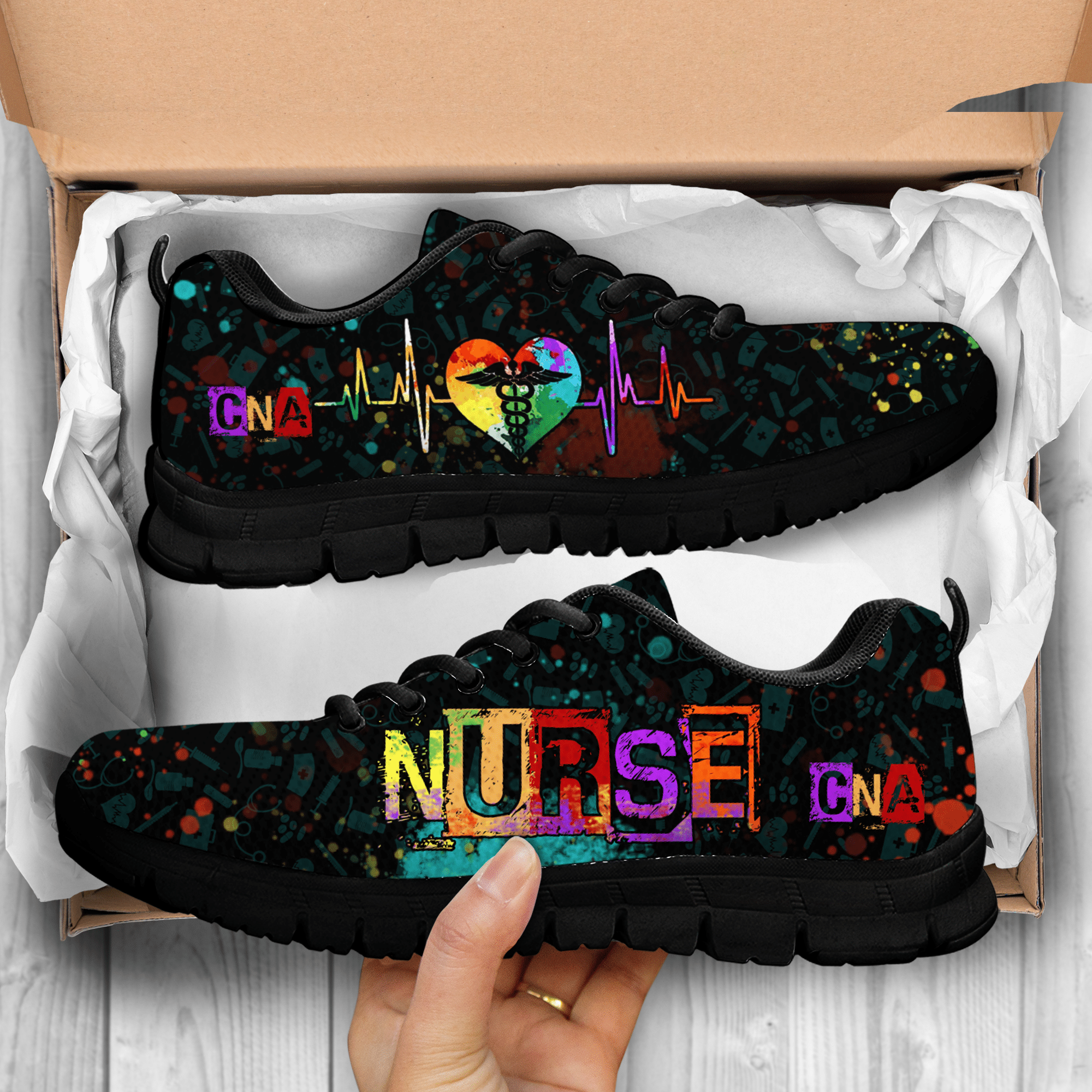 CNA Colorful 3D Printed Nurse Sneakers Product Photo 2