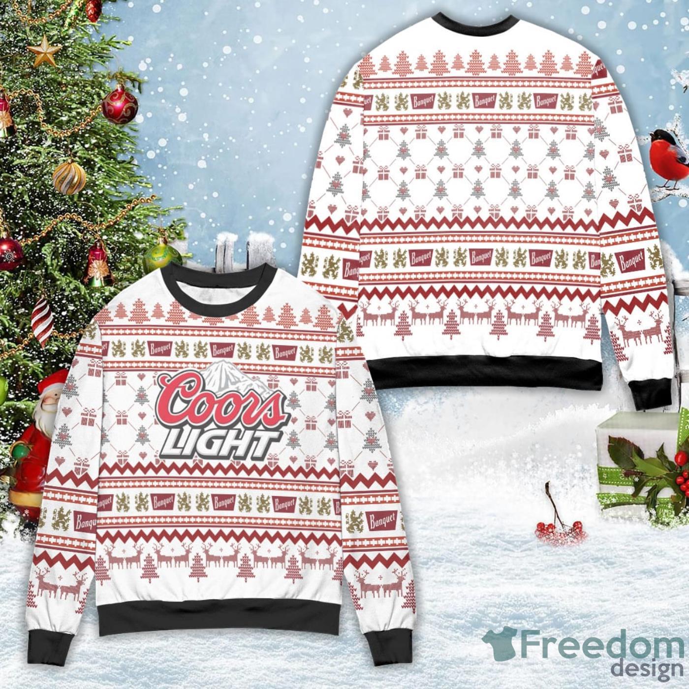 Coors Light Reindeer & Pattern Ugly Christmas Sweater Product Photo 1 Coors Light Reindeer & Pattern Ugly Christmas Sweater Product Photo 1