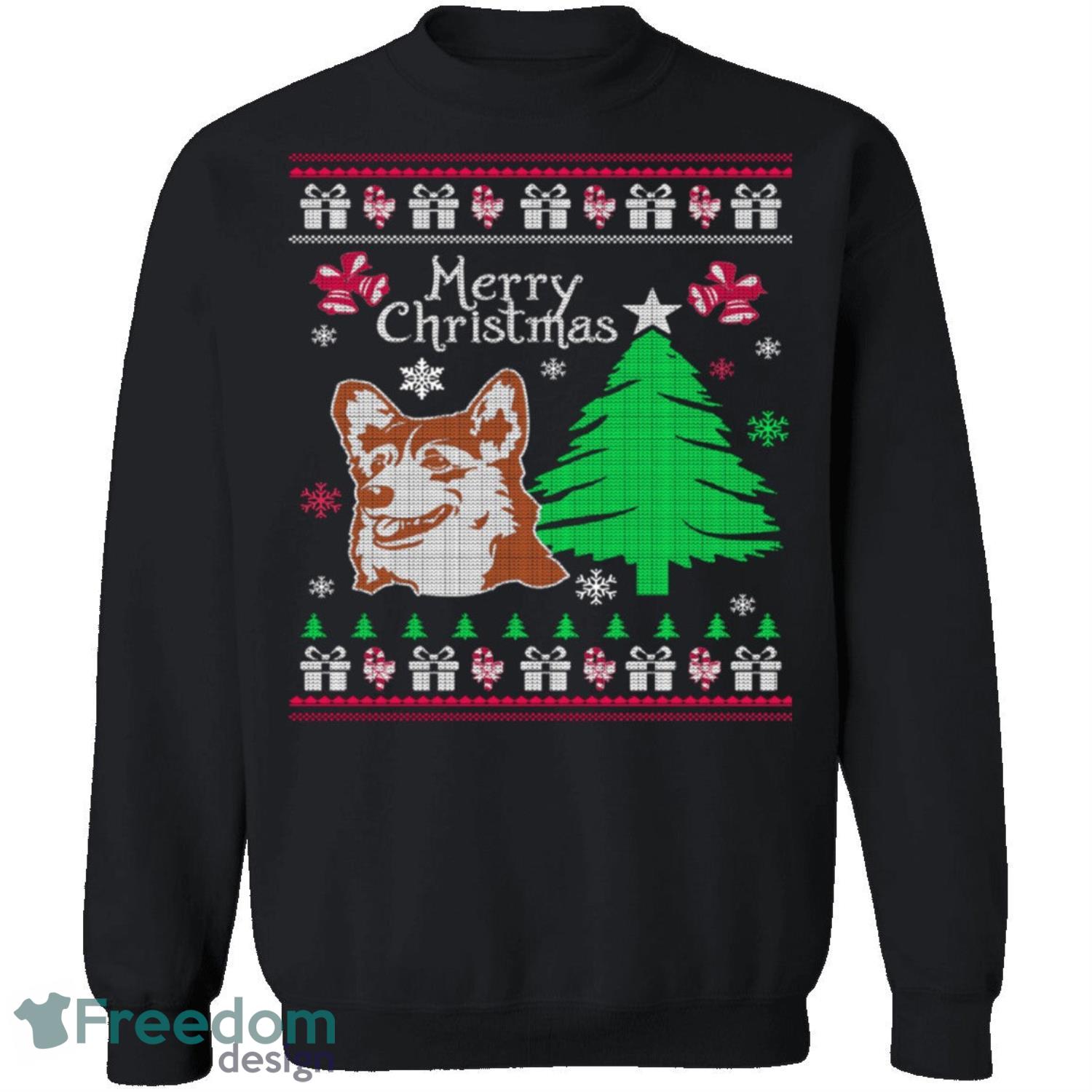 Corgi Knitting Pattern Ugly Christmas Sweatshirt - corgi-knitting-pattern-ugly-christmas-sweatshirt-1