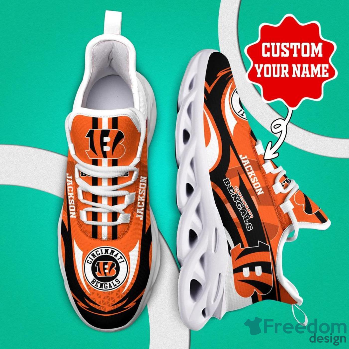 Custom Name Cincinnati Bengals NFL Max Soul Shoes Sneakers For Men And Women  - Freedomdesign