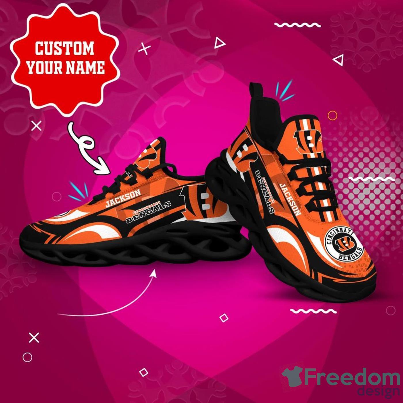 Cincinnati Bengals Custom Name Luxury NFL Max Soul Shoes Design 1 Chunky  Sneakers For Men And Women - Banantees