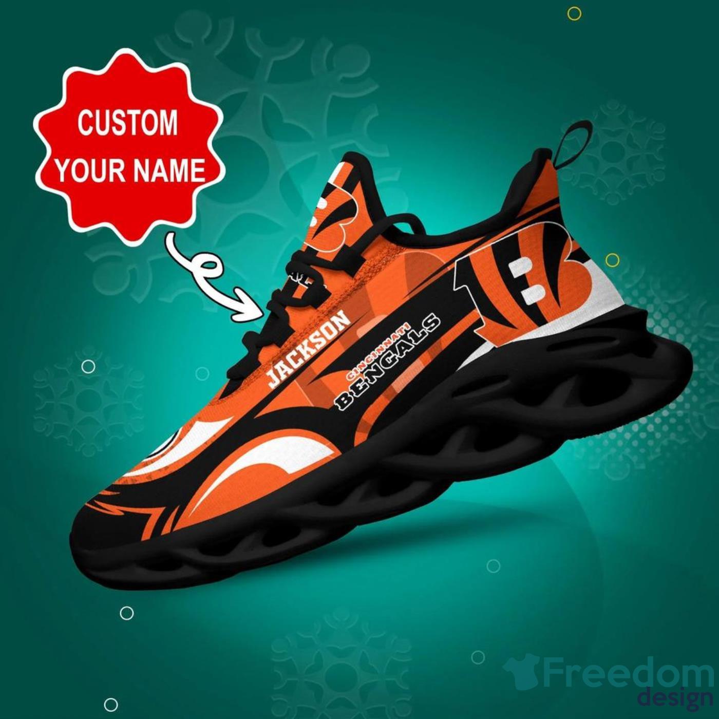 Cincinnati Bengals NFL Custom Name Angle Wings Max Soul Shoes For Men Women