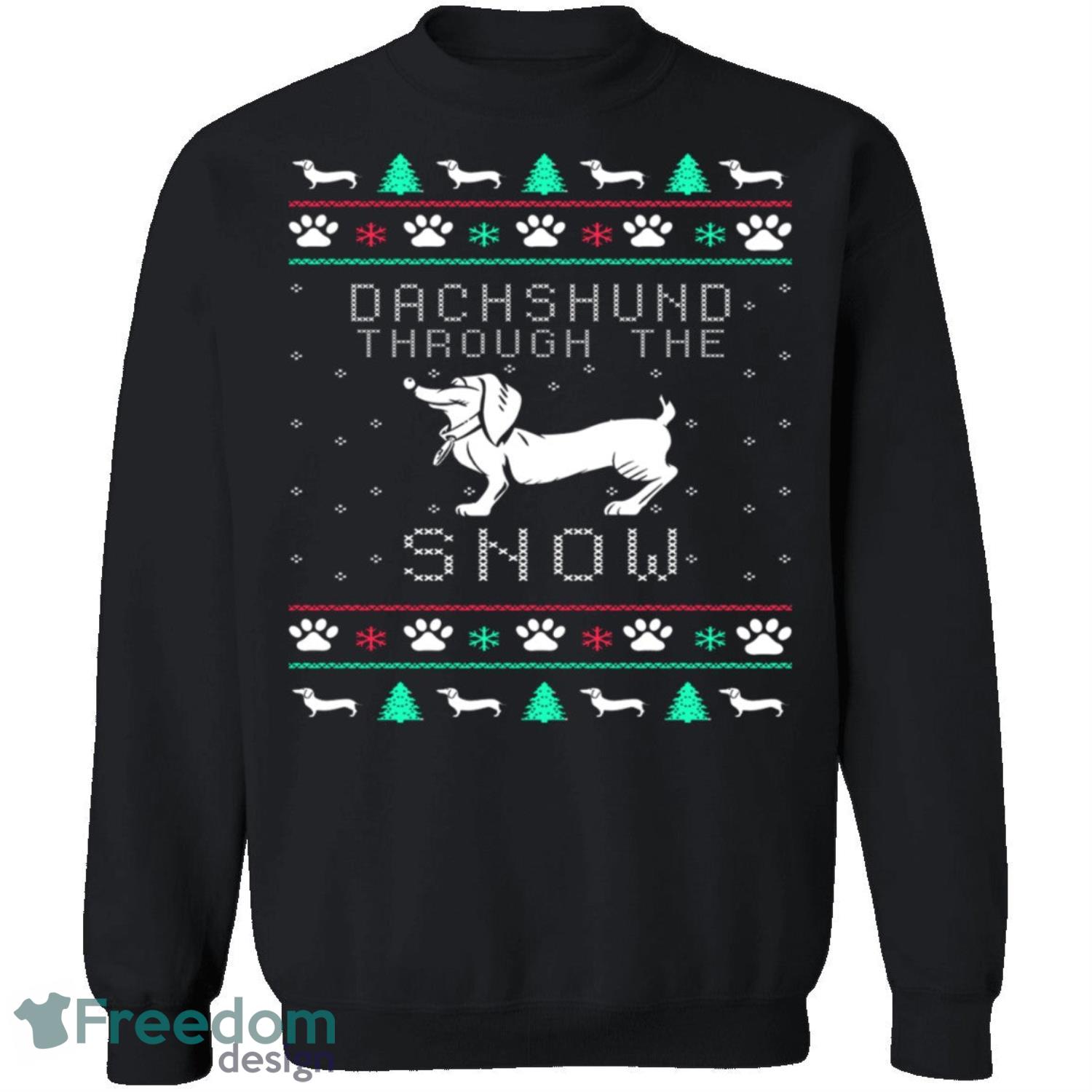 Dachshund Knitting Pattern Ugly Christmas Sweatshirt - dachshund-knitting-pattern-ugly-christmas-sweatshirt-2