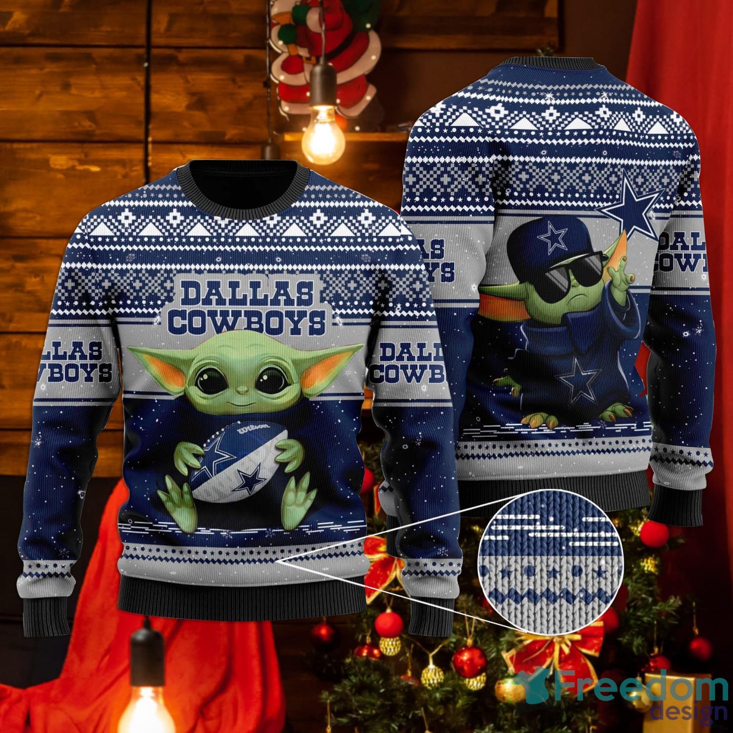 Dallas Cowboys Grinch Ugly Christmas Sweater - Freedomdesign