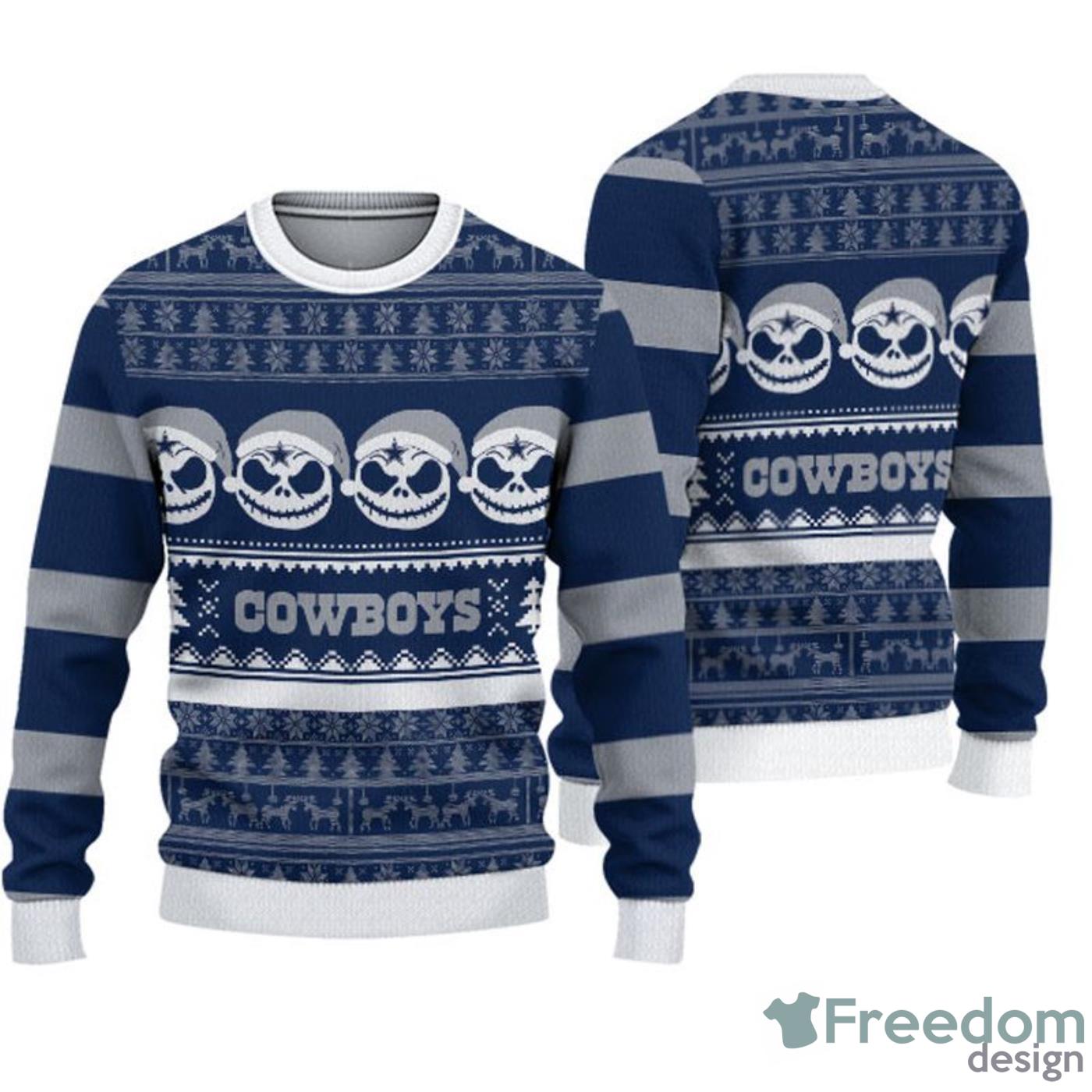 Dallas Cowboys White 3D Sweater Christmas Gift