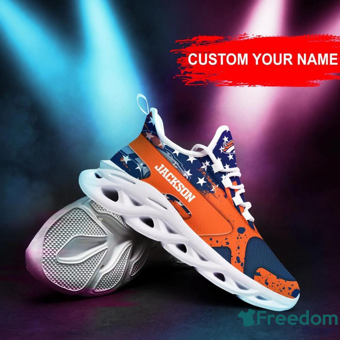 Denver Broncos High Top Shoes Custom American Flag Sneakers