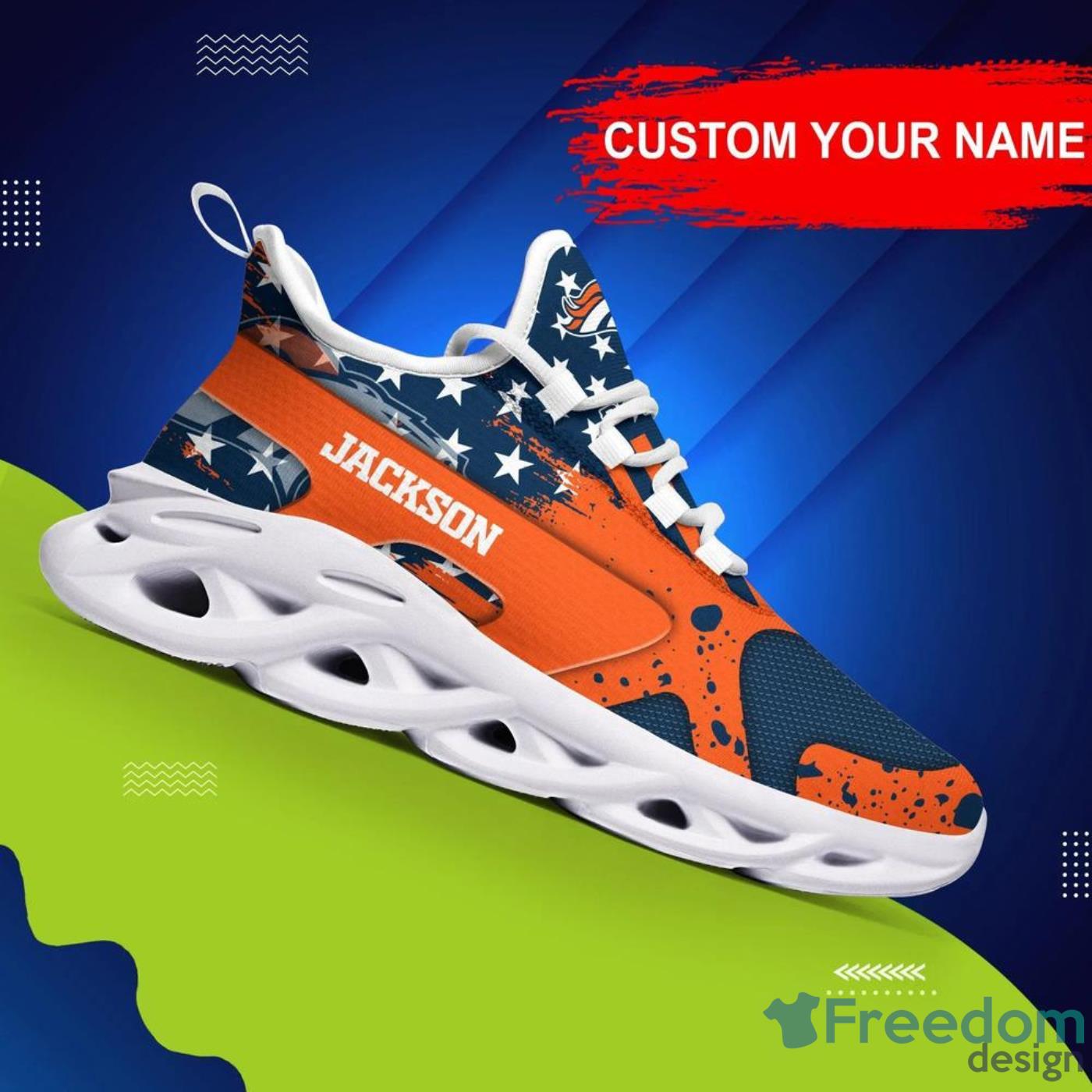 Denver Broncos NFL Running Shoes Teams Fan Yeezy Sneakers For Men And Women  - Freedomdesign