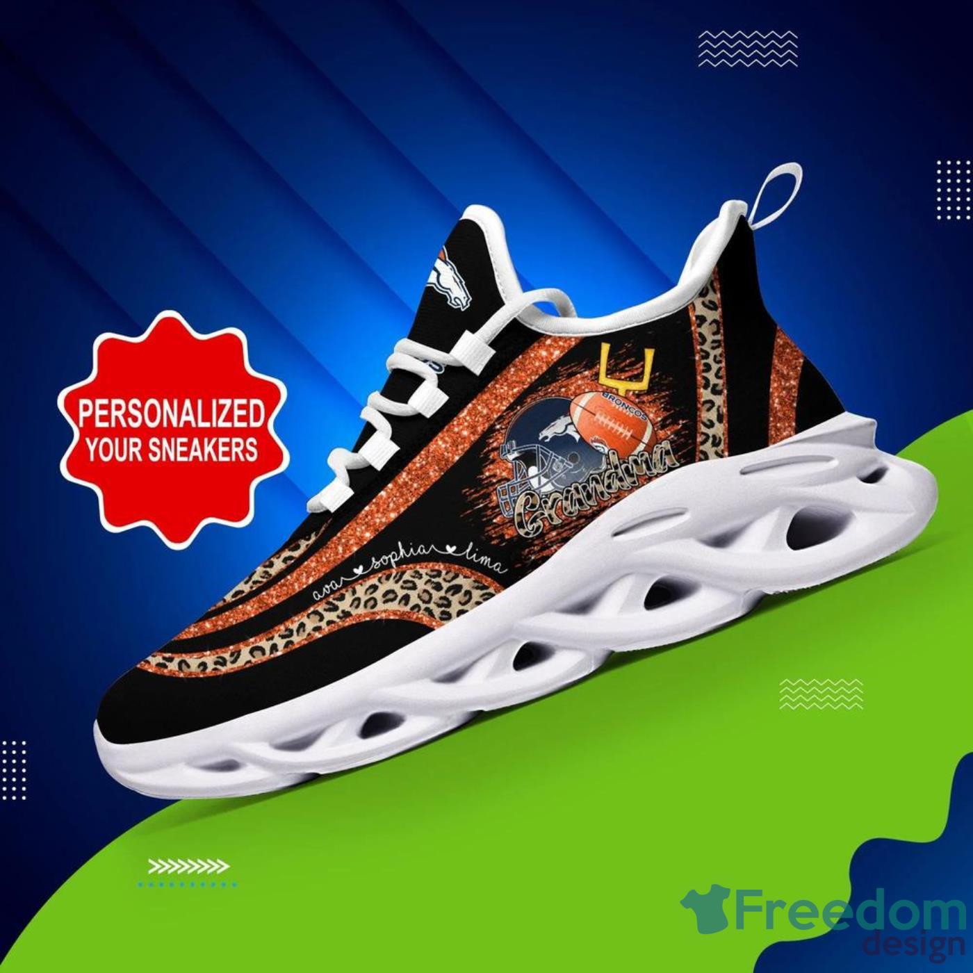 Denver Broncos NFL Max Soul Shoes Custom Name Sneakers For Men And Women -  Freedomdesign