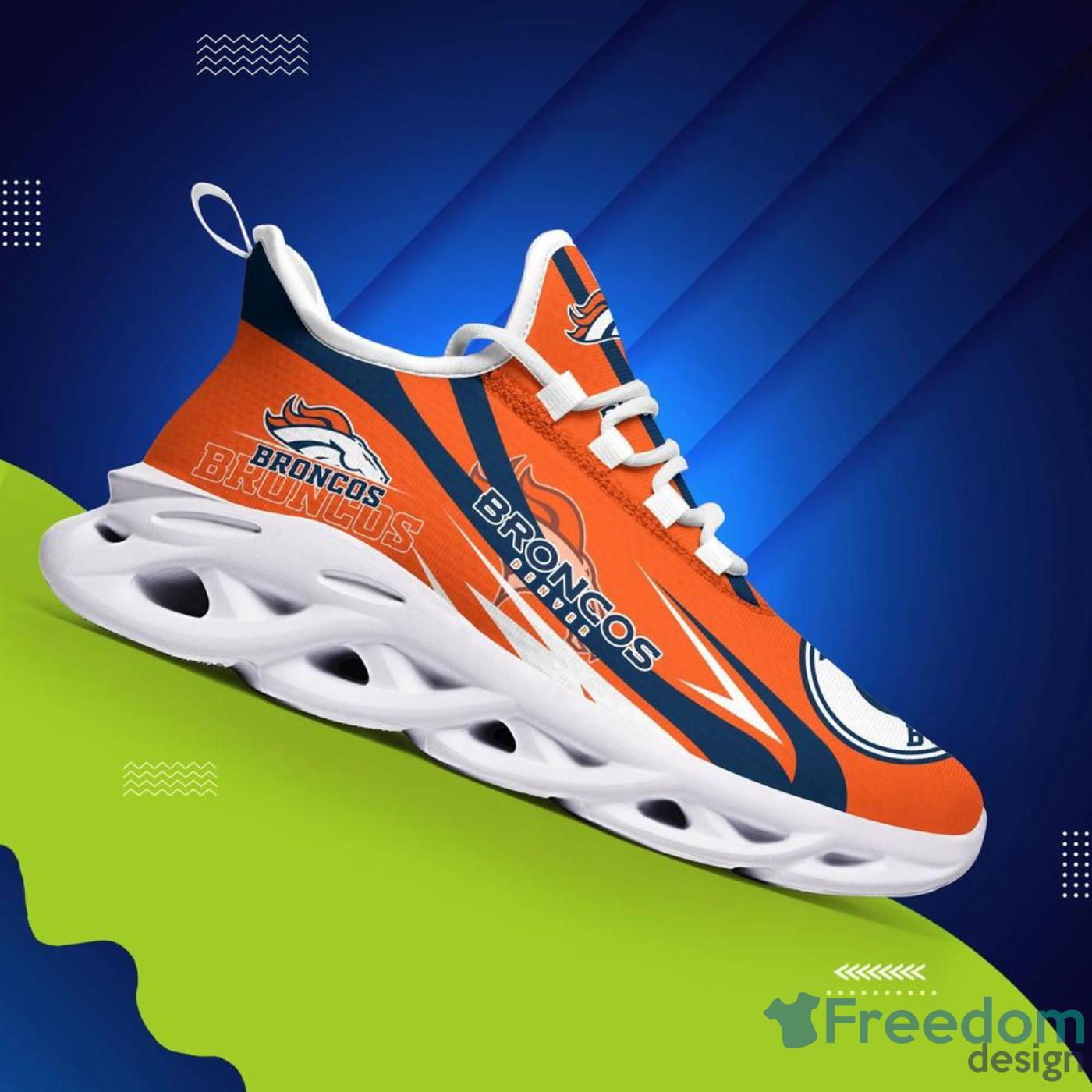 Denver Broncos NFL Custom Name Angle Wings Max Soul Shoes For Men Women