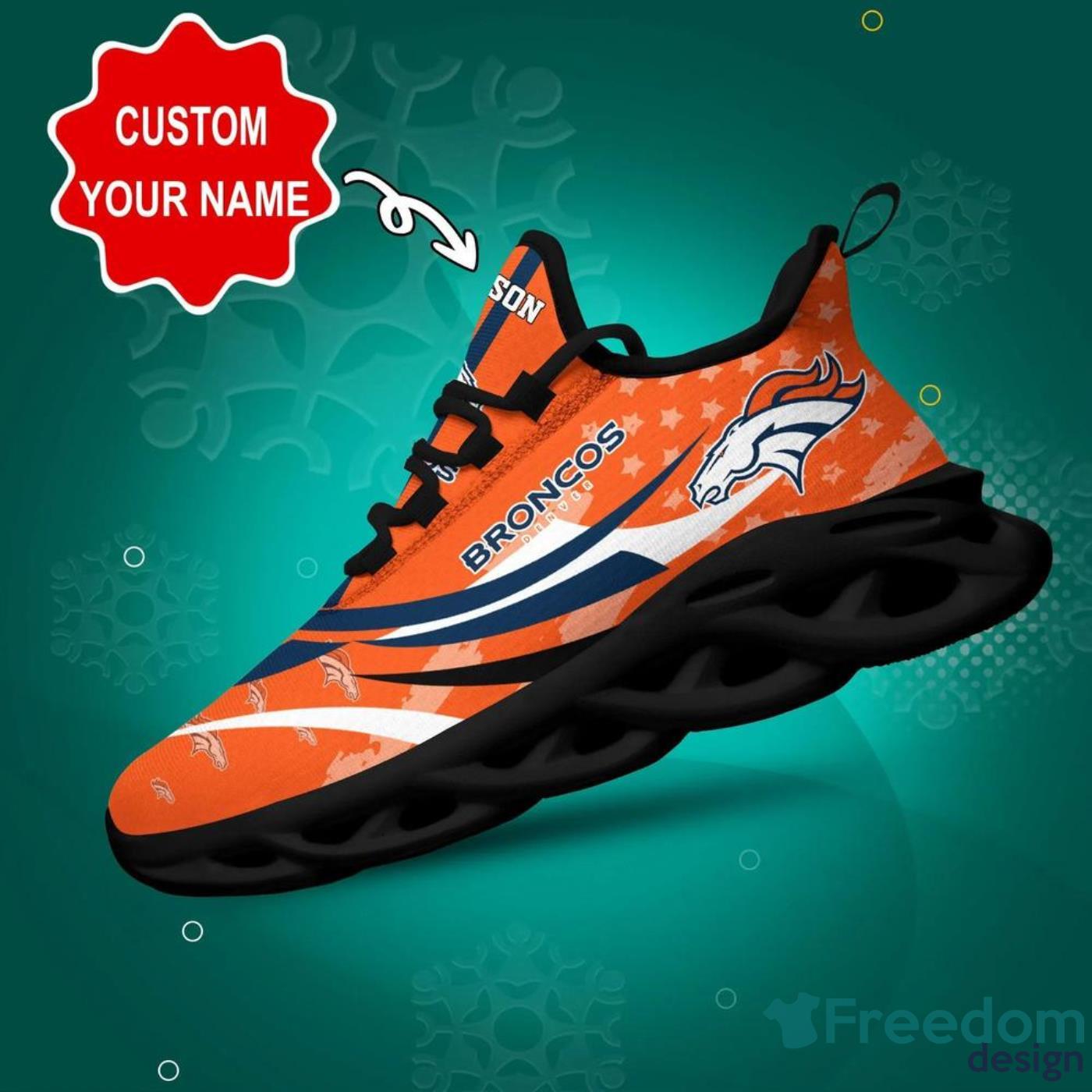 Denver Broncos NFL Striped Style Special Max Soul Shoes Running Sneakers  For Men And Women - YesItCustom