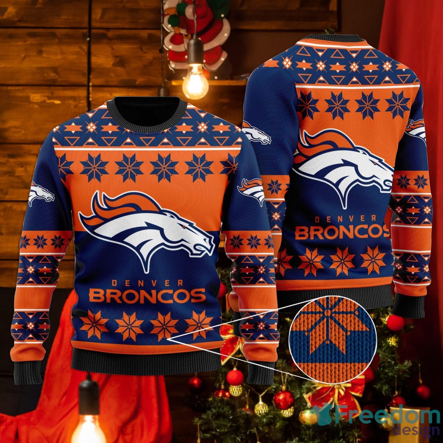 Denver Broncos Funny Grinch Ugly Christmas Sweater - Freedomdesign