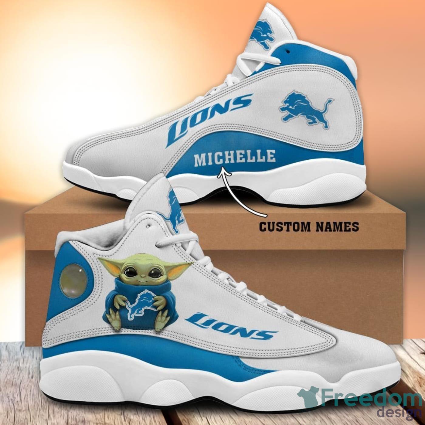 Shoes Detroit Lions Jordan 13 Custom Name Shoes