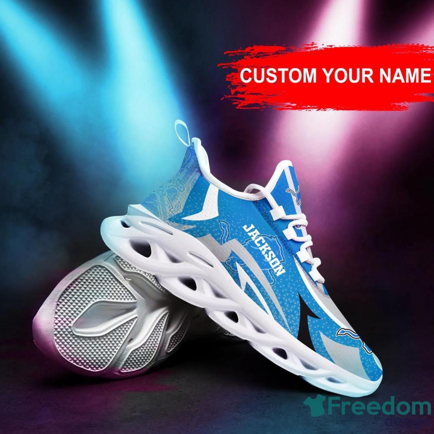 Detroit Lions NFL Max Soul Sneakers Running Shoes - Freedomdesign