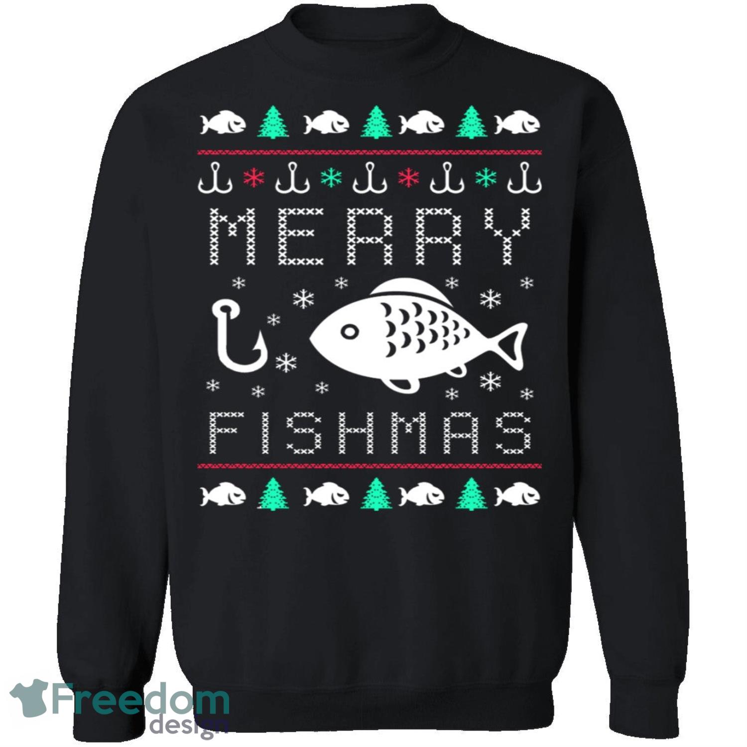 Fishmas Knitting Pattern Ugly Christmas Sweatshirt - fishmas-knitting-pattern-ugly-christmas-sweatshirt-2