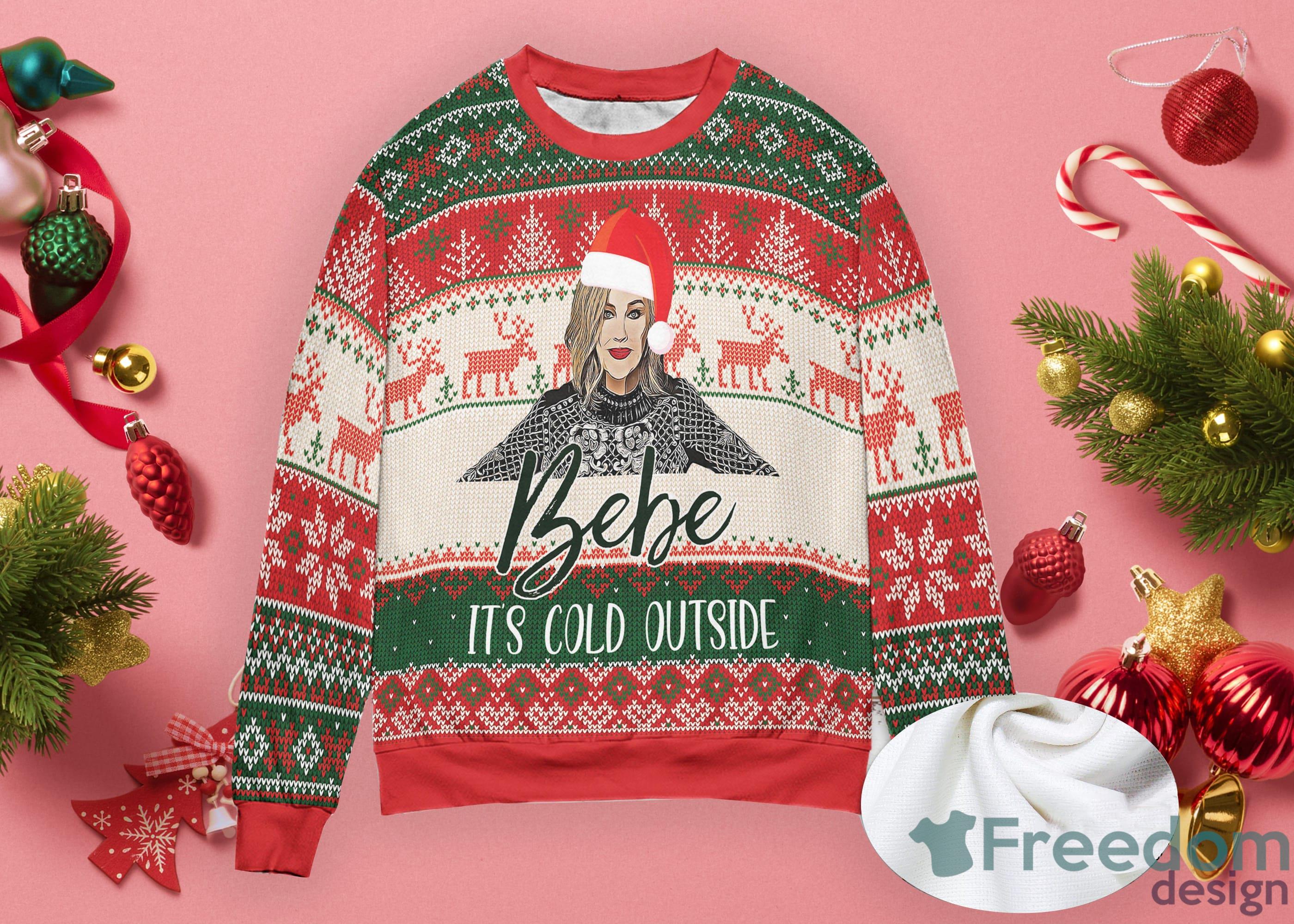 Funny Santa Bebe Schitt's Lovers Bebe It's Cold Outside Ugly Christmas Sweater image Funny Santa Bebe Schitt's Lovers Bebe It's Cold Outside Ugly Christmas Sweater