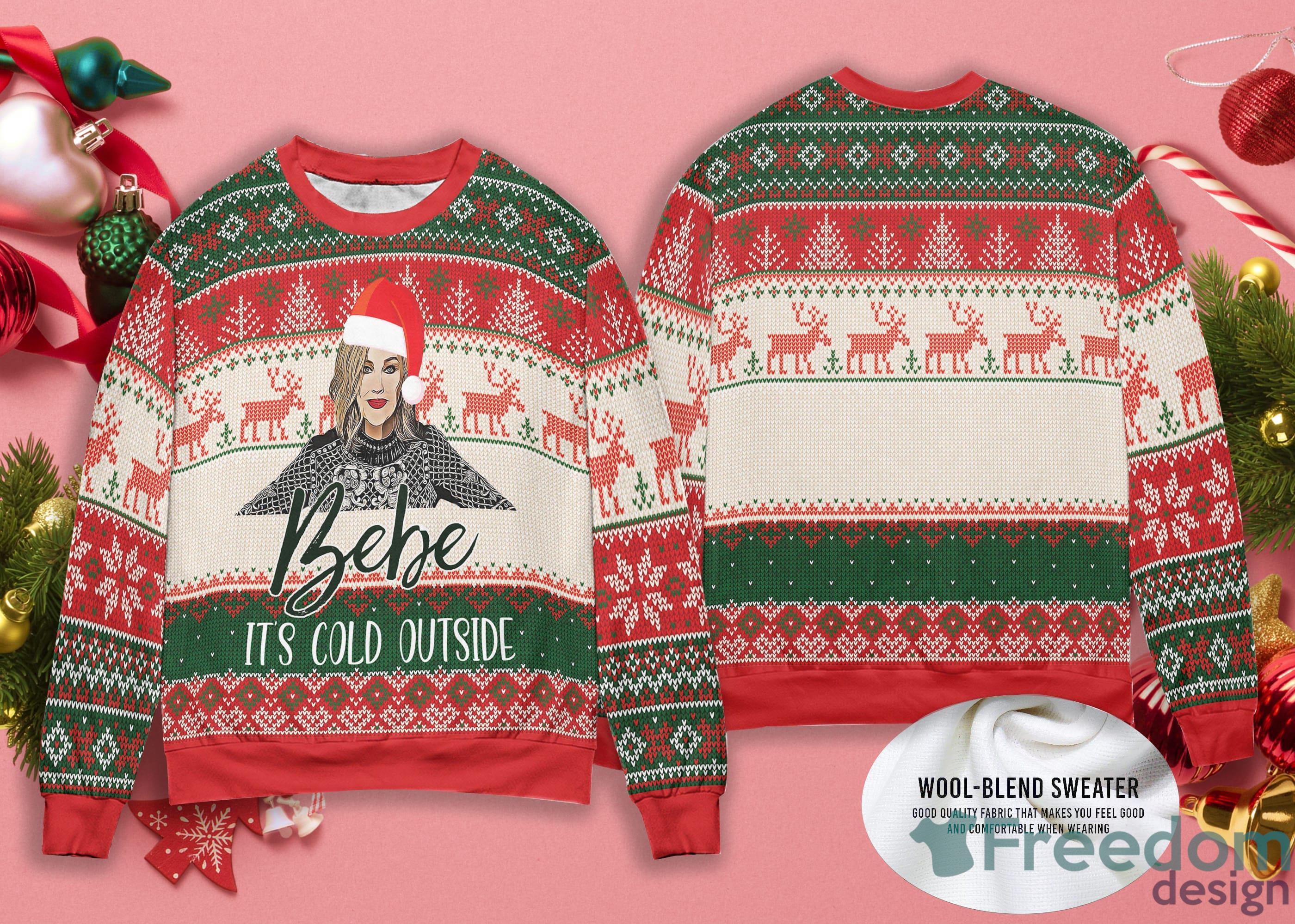 Funny Santa Bebe Schitt's Lovers Bebe It's Cold Outside Ugly Christmas Sweater image Funny Santa Bebe Schitt's Lovers Bebe It's Cold Outside Ugly Christmas Sweater Product Photo 1