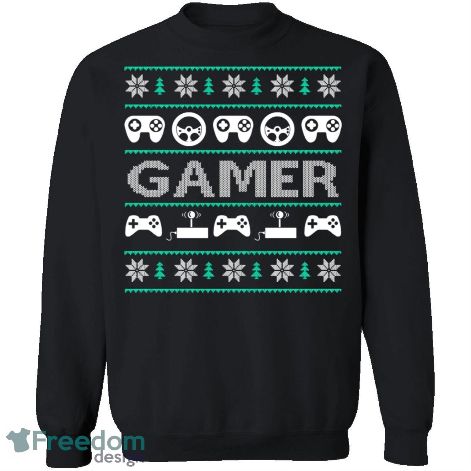 Game Controller Knitting Pattern Ugly Christmas Sweatshirt - game-controller-knitting-pattern-ugly-christmas-sweatshirt-2